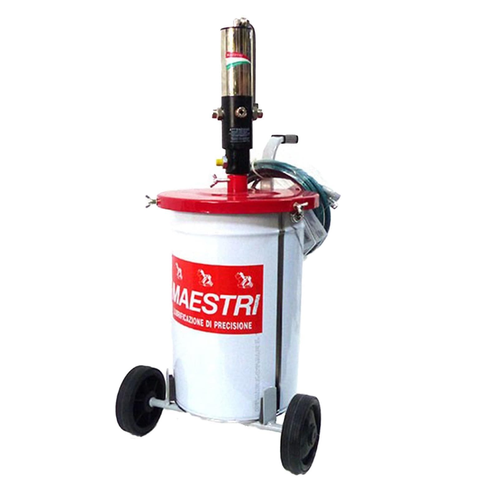 Aeropulsometro per grasso fusti 20/30 kg dispenser ad aria compressa 8 atm con carrello - 3