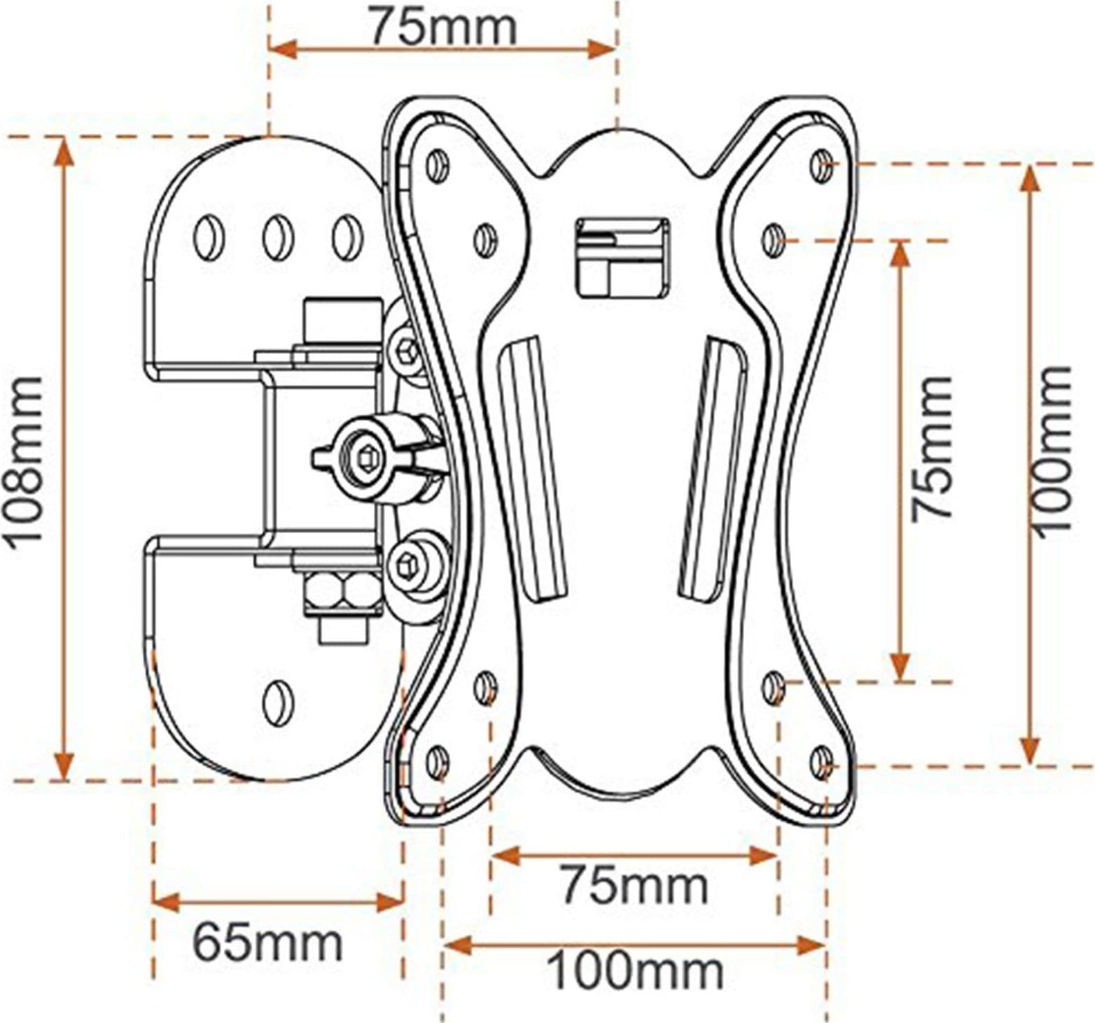 Mensola staffa porta tv 13/28" orientabile nero 451054 supporto da parete metronic a muro - 2