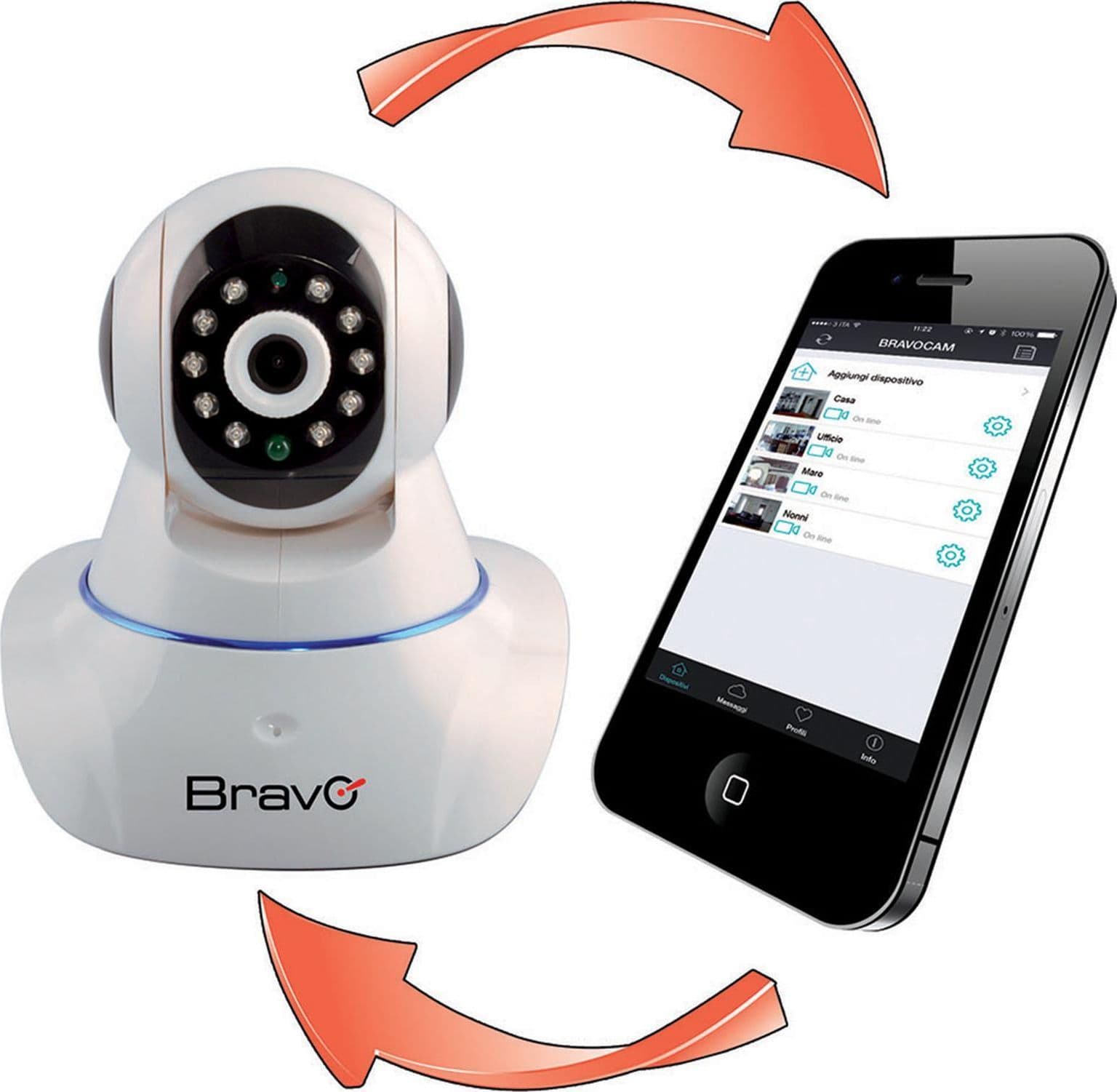 Videocamera motorizzata 355° led visione natturna esterno wifi app controllo smartphone - 3