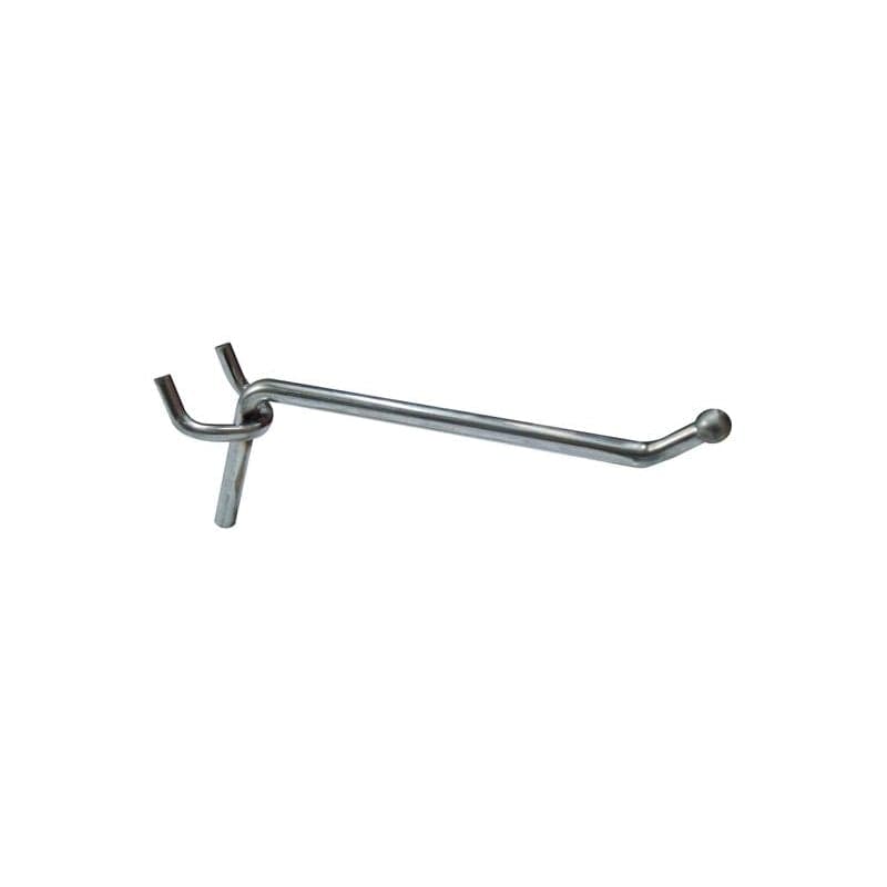 Mensola con gancio per pannelli officina 6 cm 100 pezzi in acciaio zincato - 2