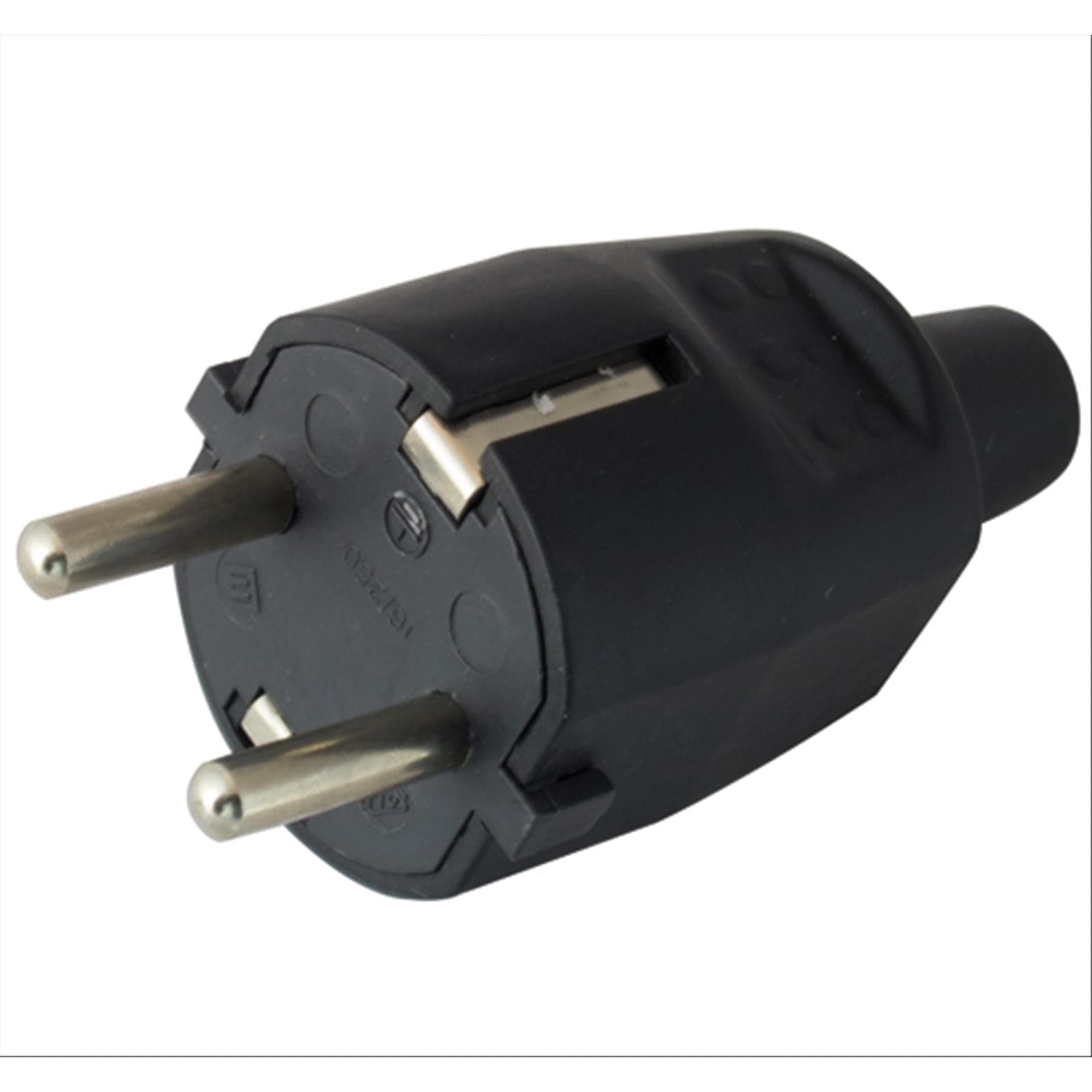 Spina schuko gomma 16a nero maurer 4,8mm - cf. busta - 2