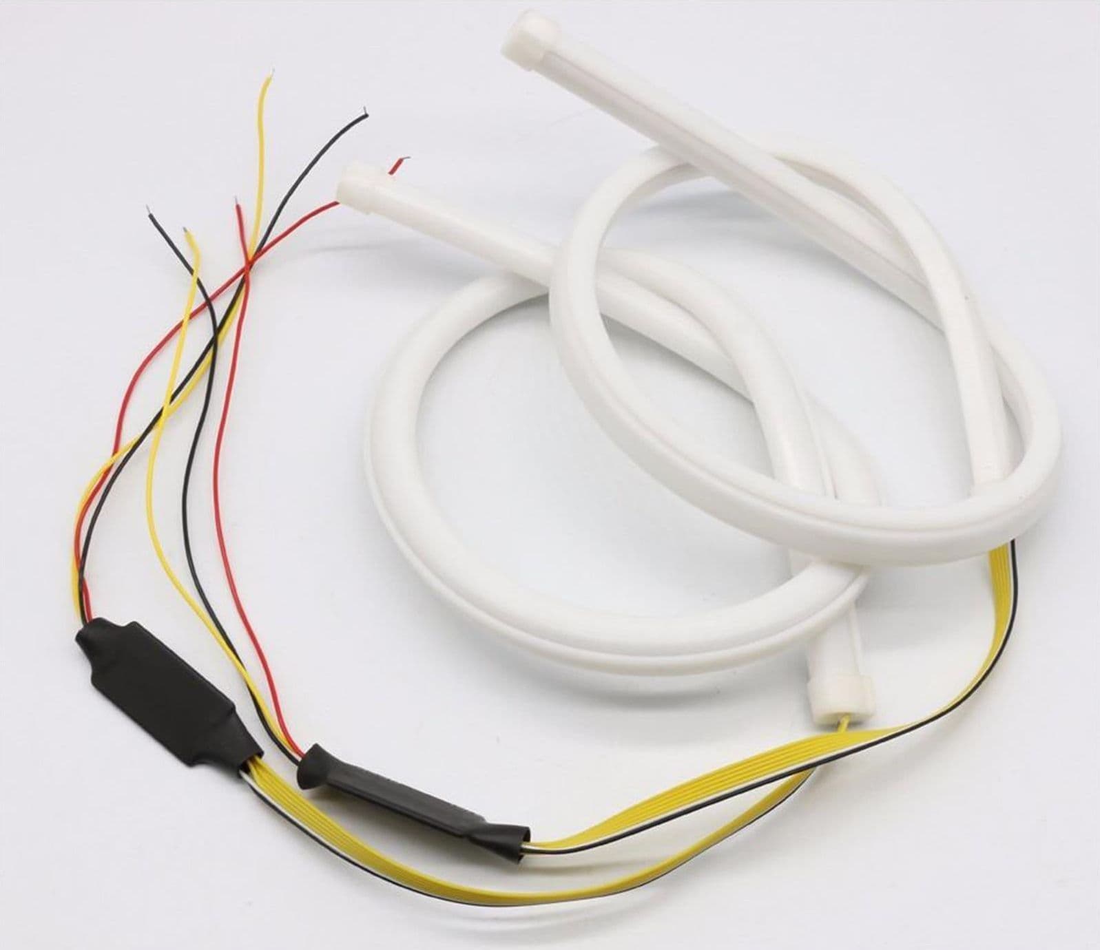 Pz 2 luci luce led flessibile diurne posizione frecce drl stricia audi sequenziali (45 cm non sequenziale - trasparente) - 3