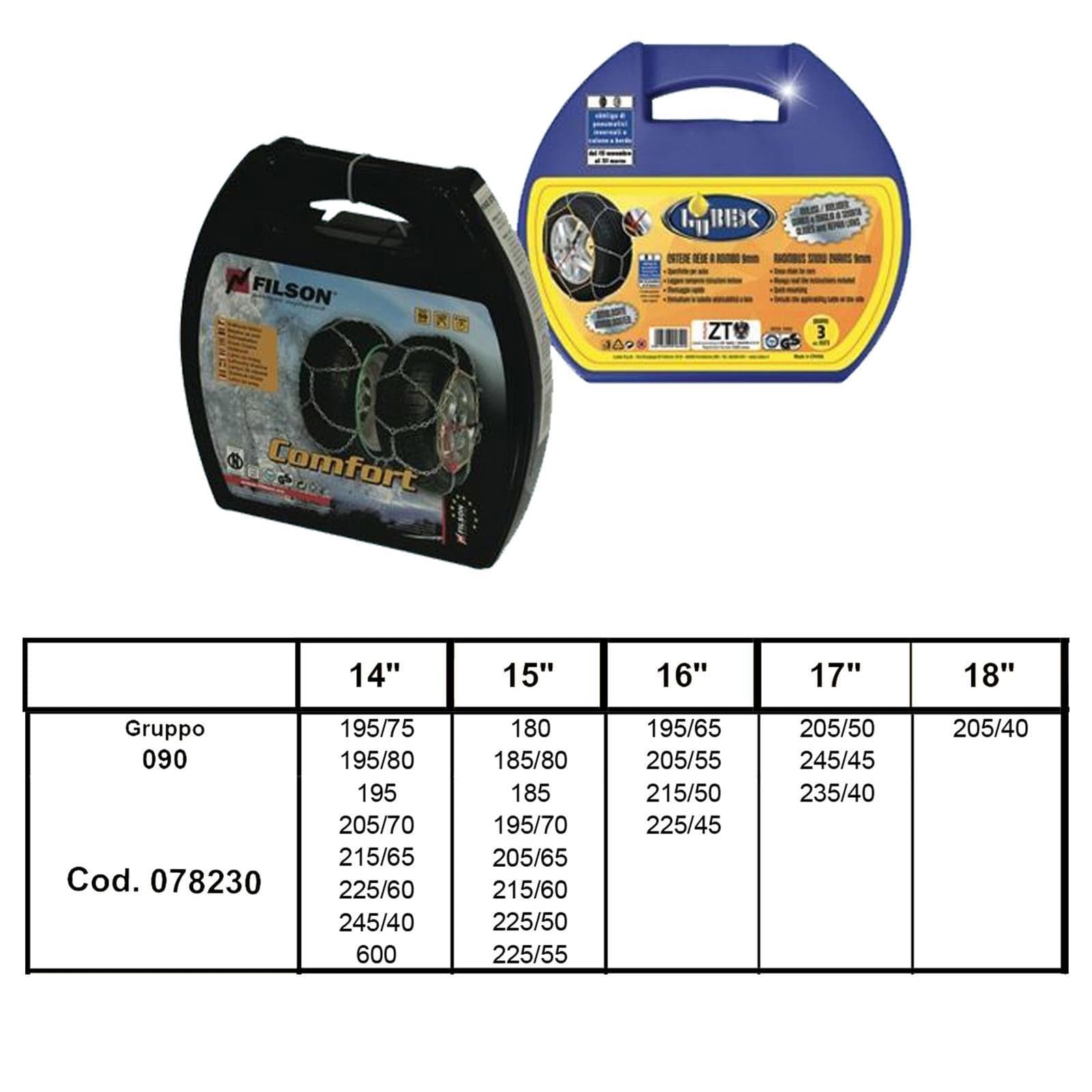 Catene auto omologate 9 mm a rombo cementate montaggio rapido (gruppo 090) - 2