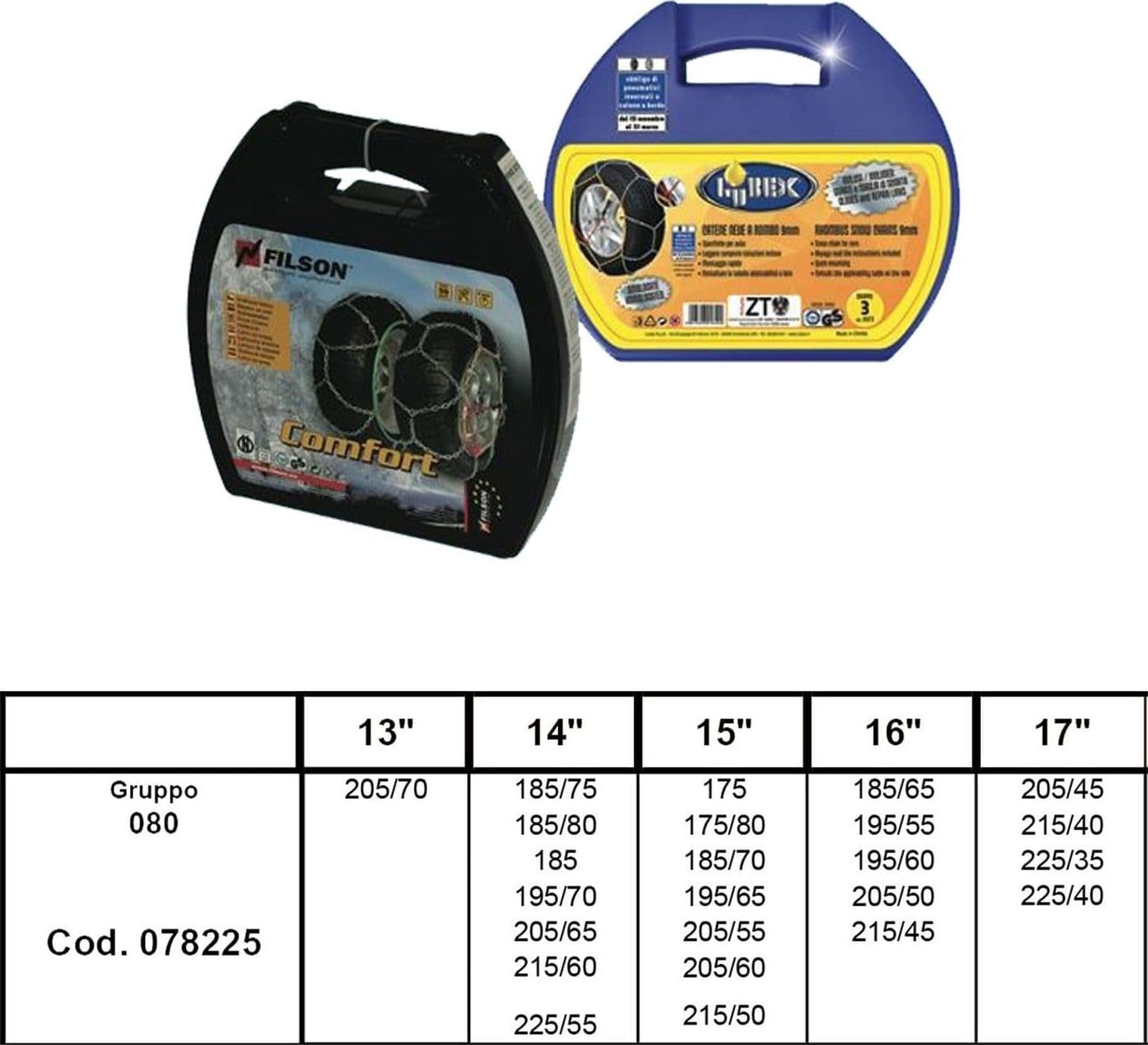 Catene auto omologate 9 mm a rombo cementate montaggio rapido (gruppo 080) - 2