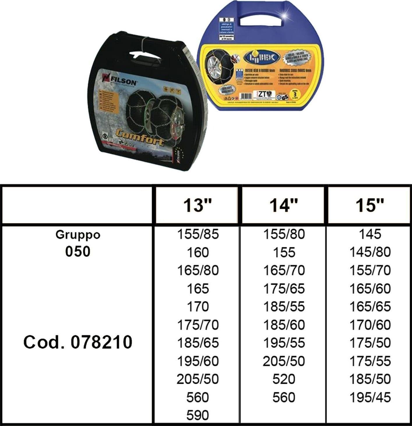 Catene auto omologate 9 mm a rombo cementate montaggio rapido (gruppo 050) - 2