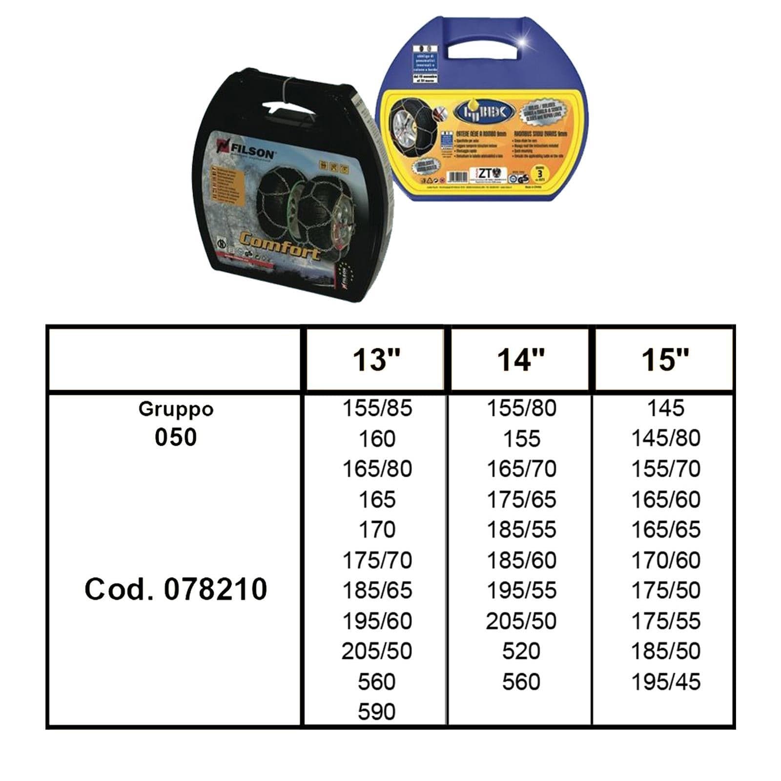 Catene auto omologate 9 mm a rombo cementate montaggio rapido (gruppo 050) - 2