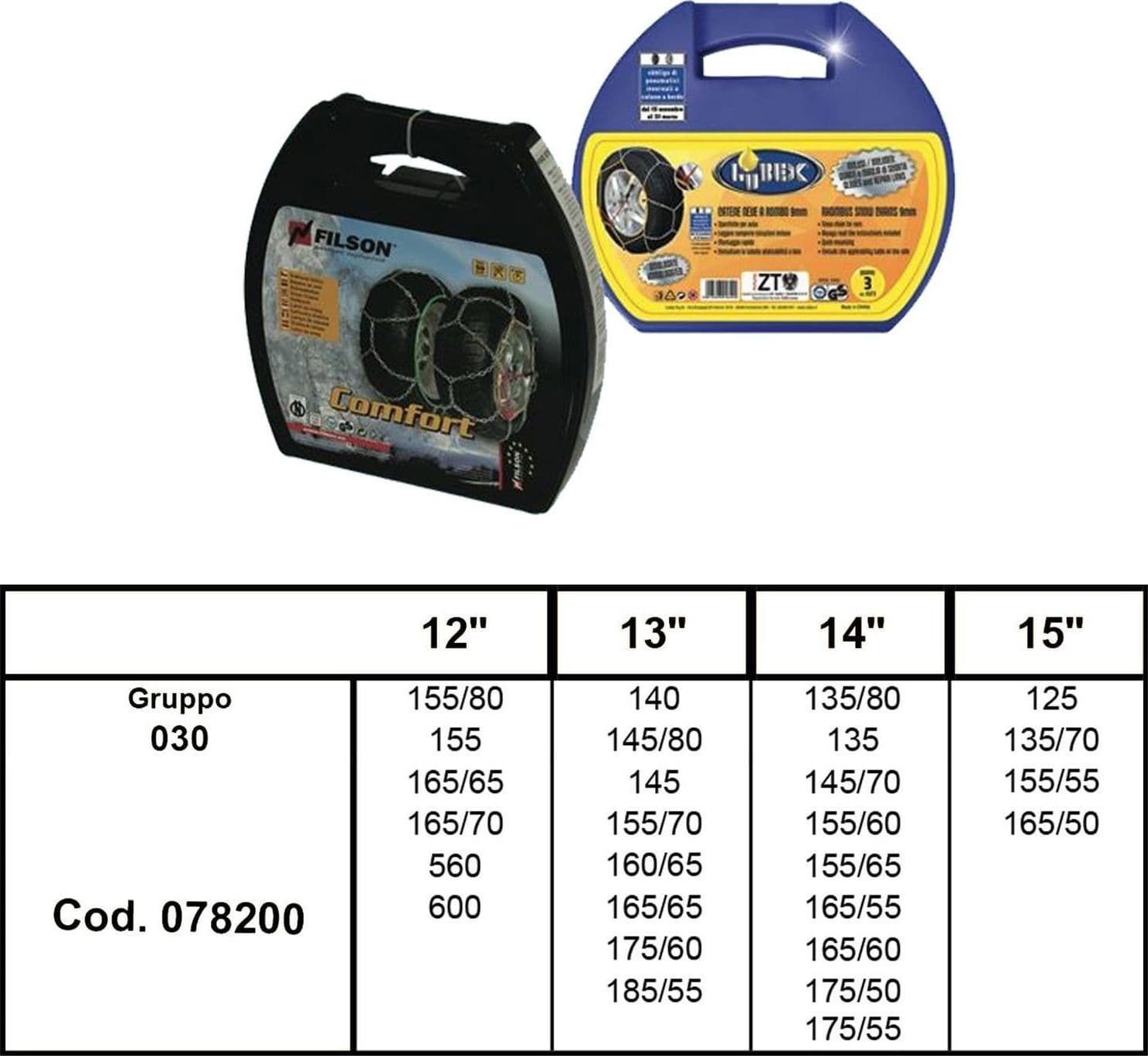 Catene auto omologate 9 mm a rombo cementate montaggio rapido (gruppo 030) - 2