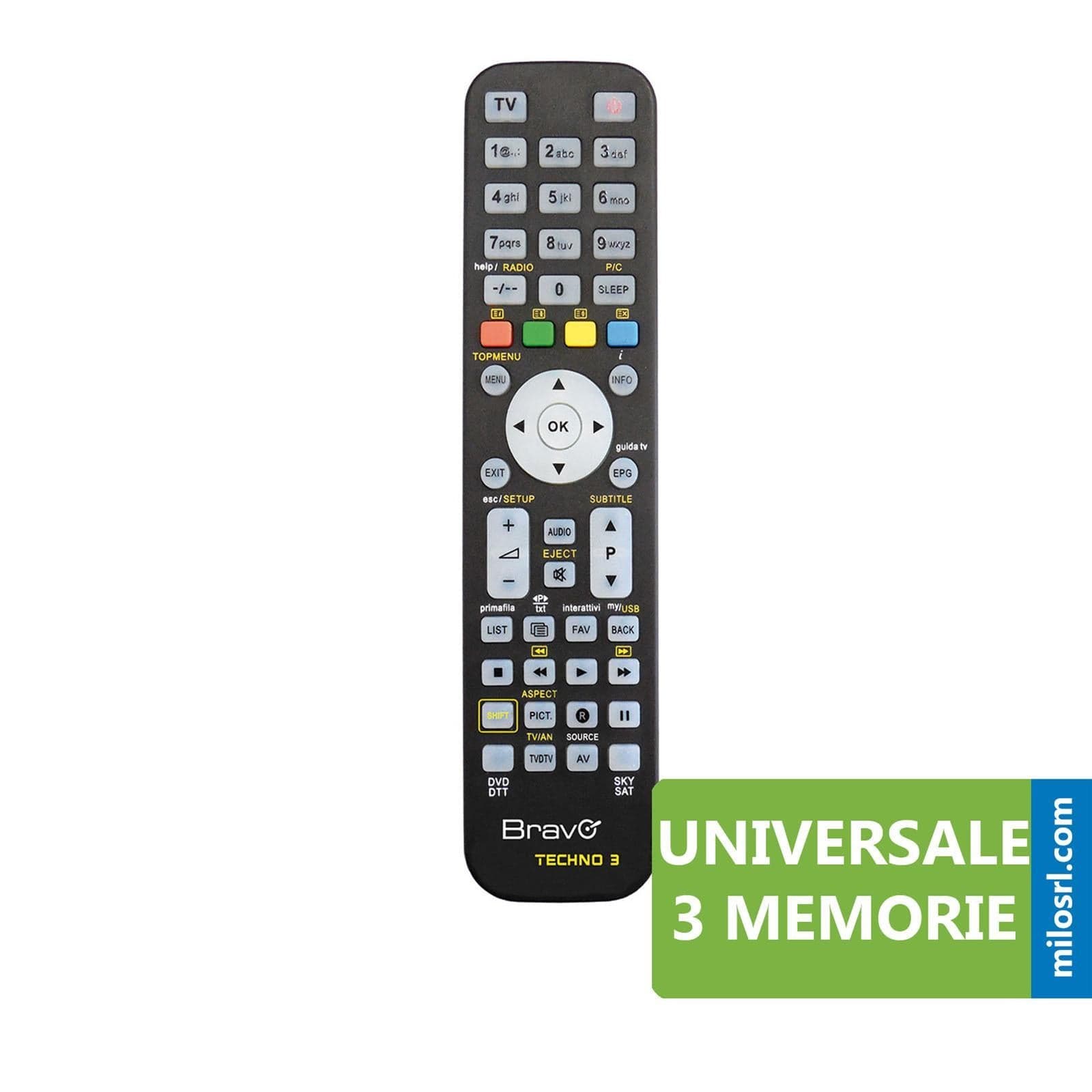 Telecomando universale per tv televisore vcr dvd compatibile decoder 3 memorie - 2