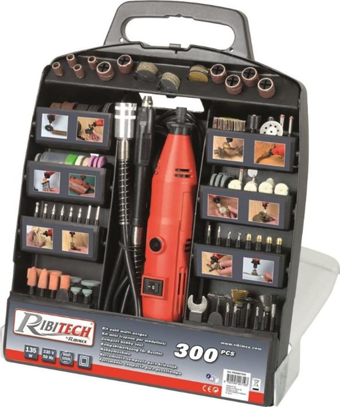 Kit mini trapano dremel con albero flessibile 300 pz valigetta multiutensile multifunzione - 9