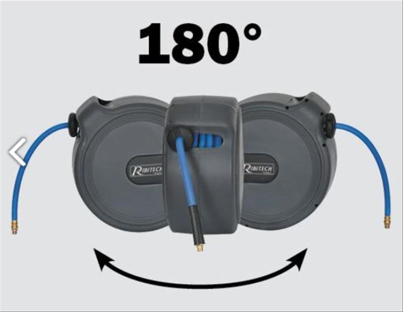 Avvolgitubo 15 mt tubi per aria compressa alta pressione 20 bar avvolgimento automatico - 2