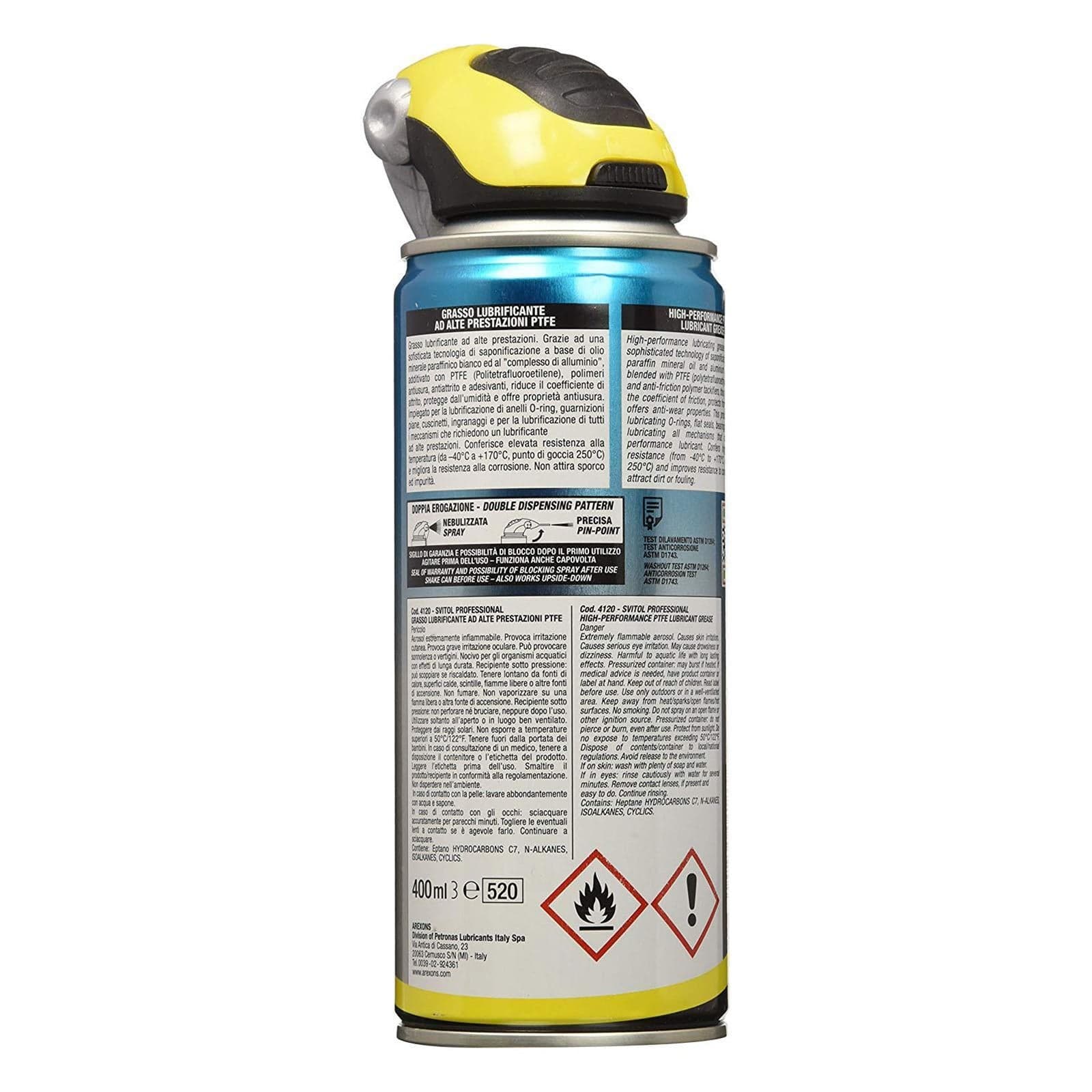 Grasso svitol professionale lubrificante ptfe 400 ml alte prestazioni attrito pressioni elevate - 2