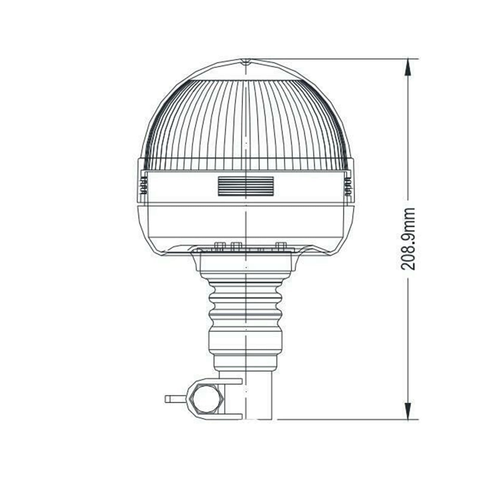 Lampeggiante girofaro a led con gambo flessibile compatto per macchine agricole - 2