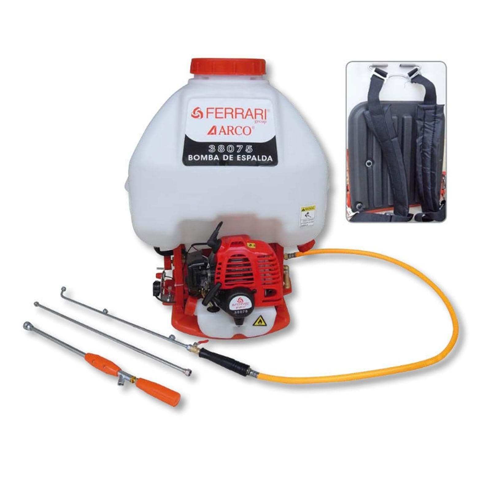 Motopompa pompa a spalla irroratrice motore a scoppio 25,6 cc 25 lt 2 t ferrari - 2