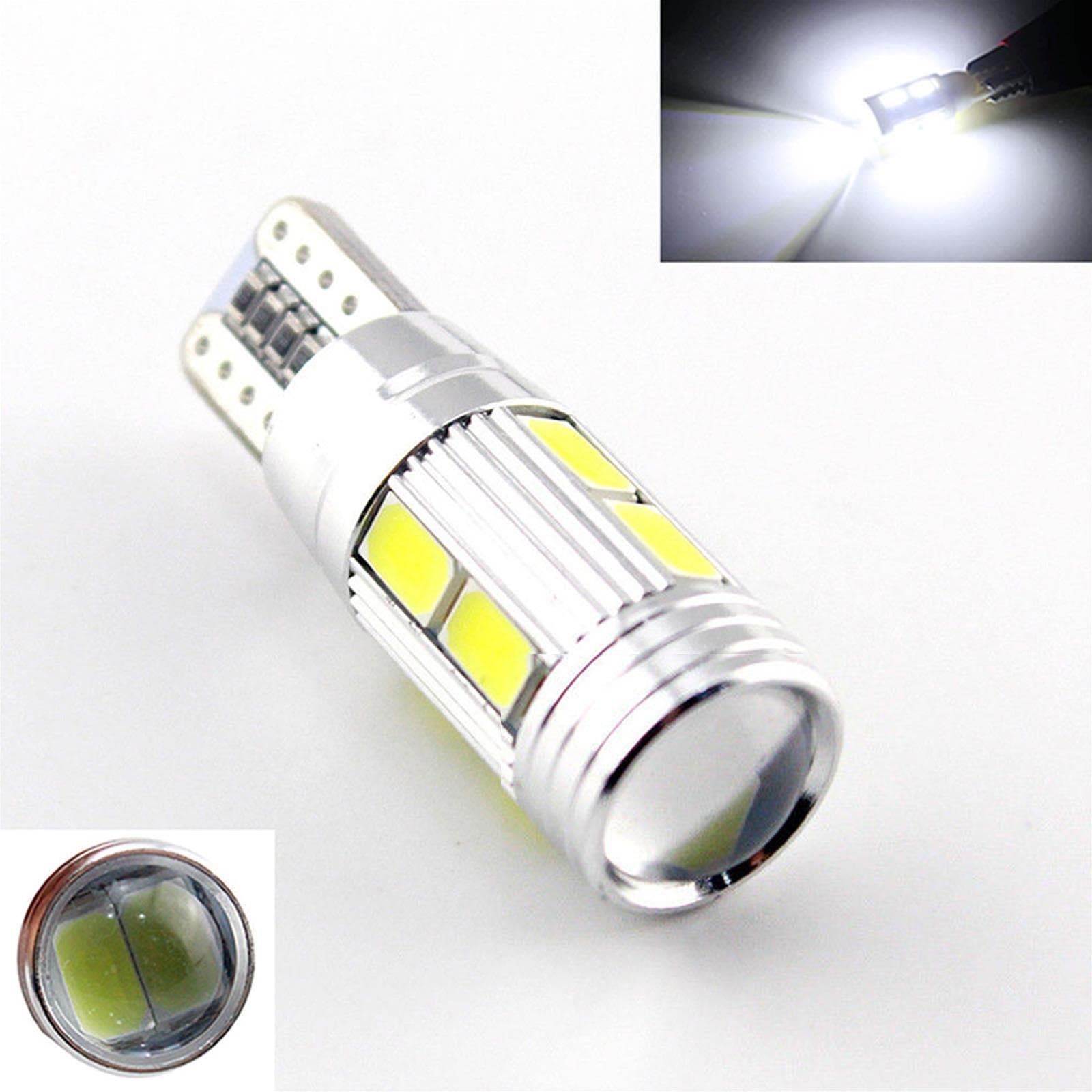 Coppia t10 w5w led w16w 10smd 5630 canbus no errore luci bianco fari di posizione - 2