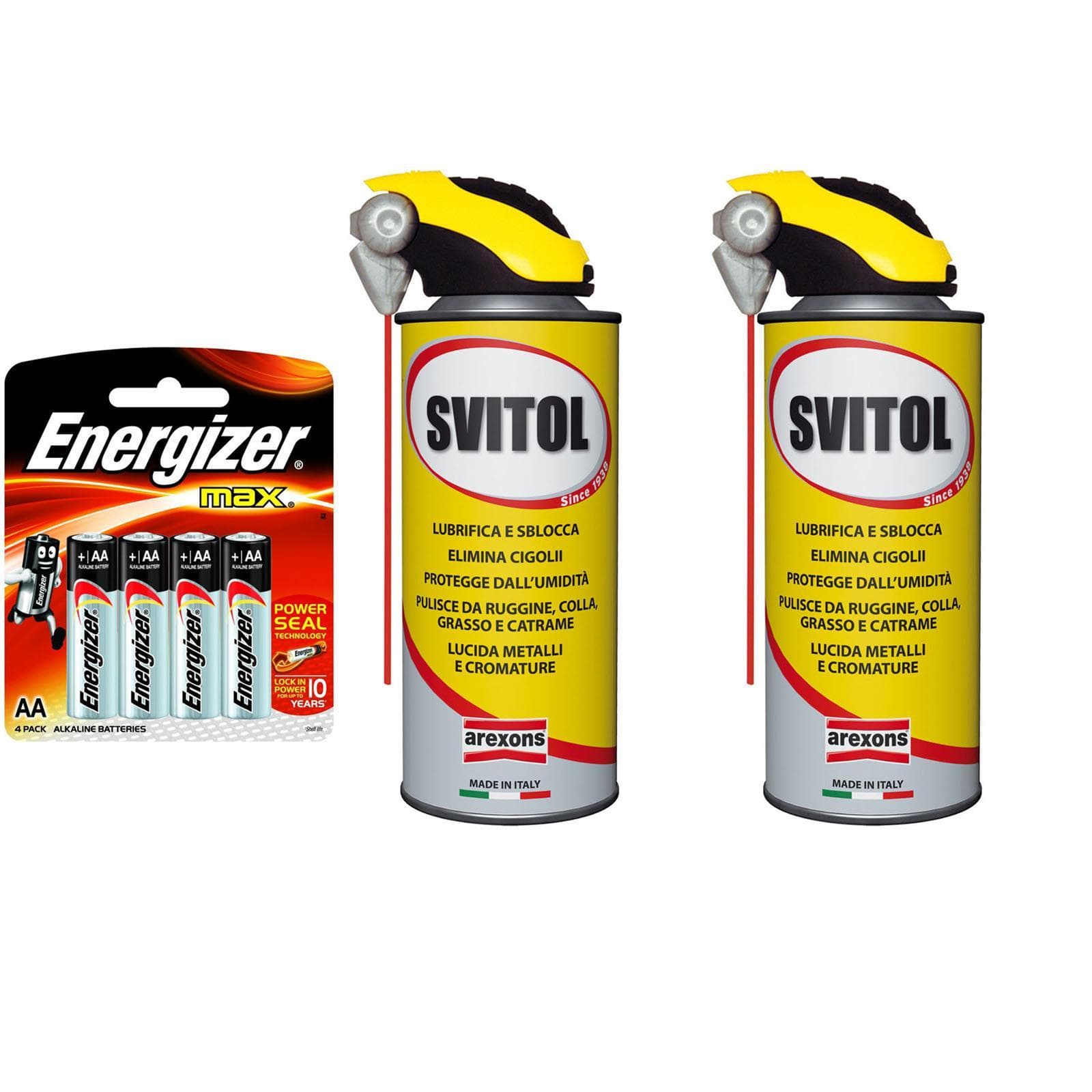 Pz 2 svitol 400 ml 4 pile lubrificante sbloccante pulisci ruggine colla catrame grasso - 2