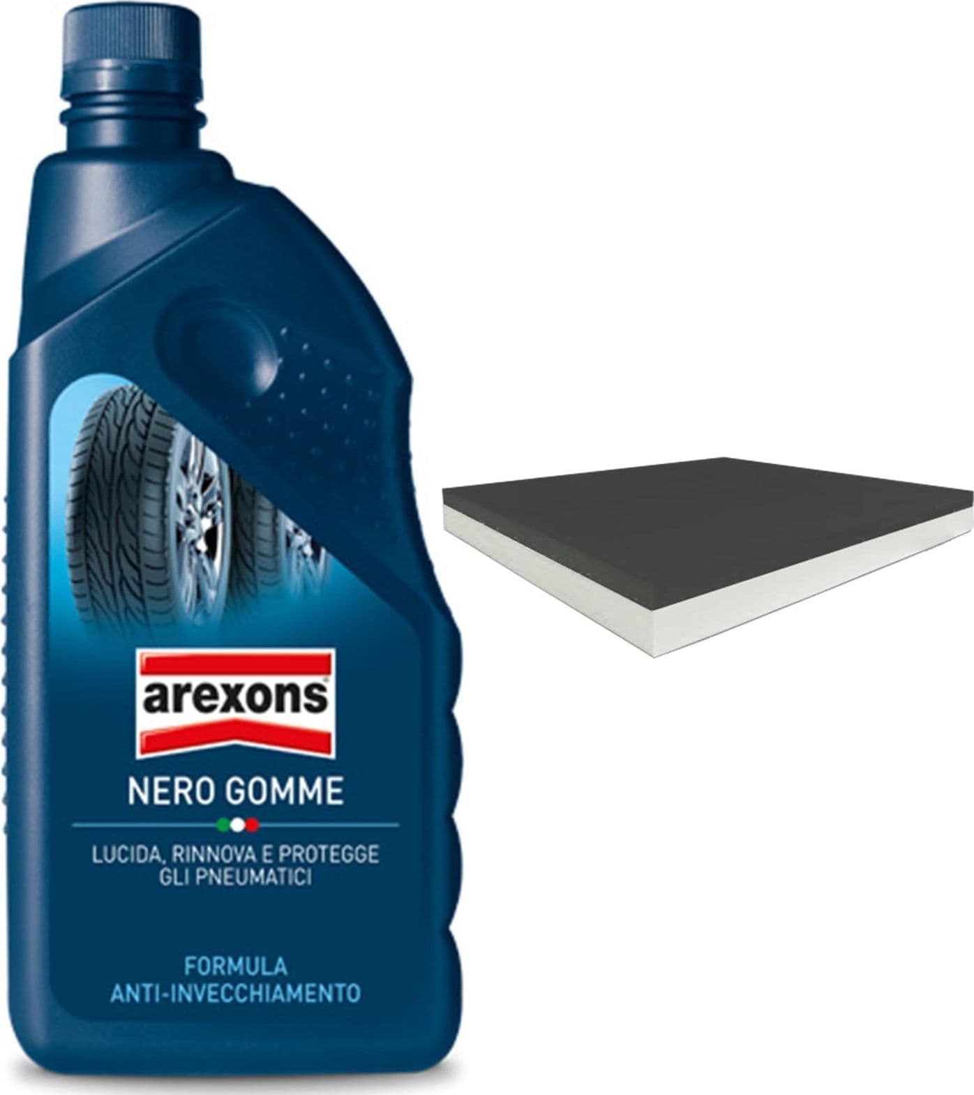 Nero gomme con spunga lucida lucidante ruote pneumatici macchina auto automobile - 4