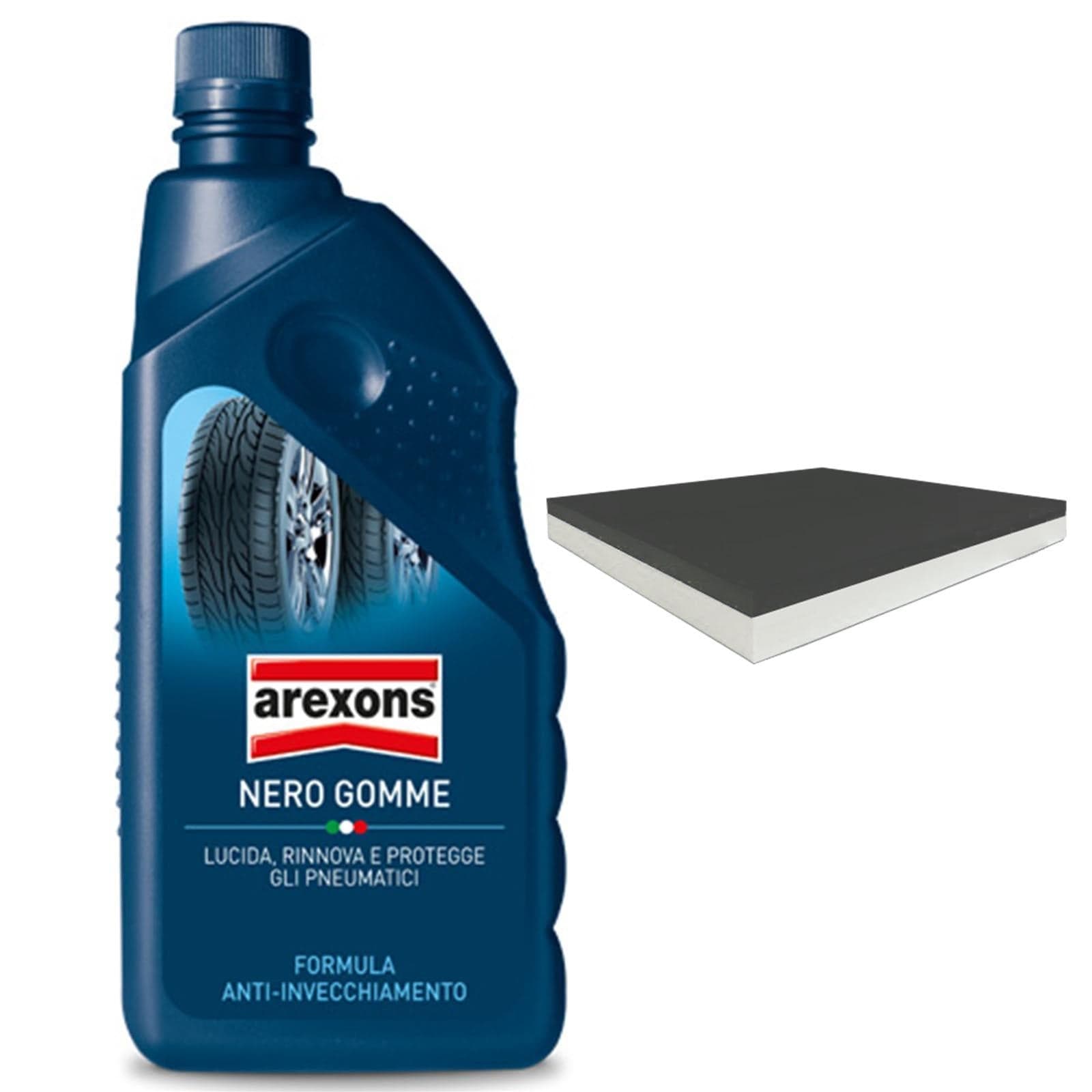Nero gomme con spunga lucida lucidante ruote pneumatici macchina auto automobile - 4