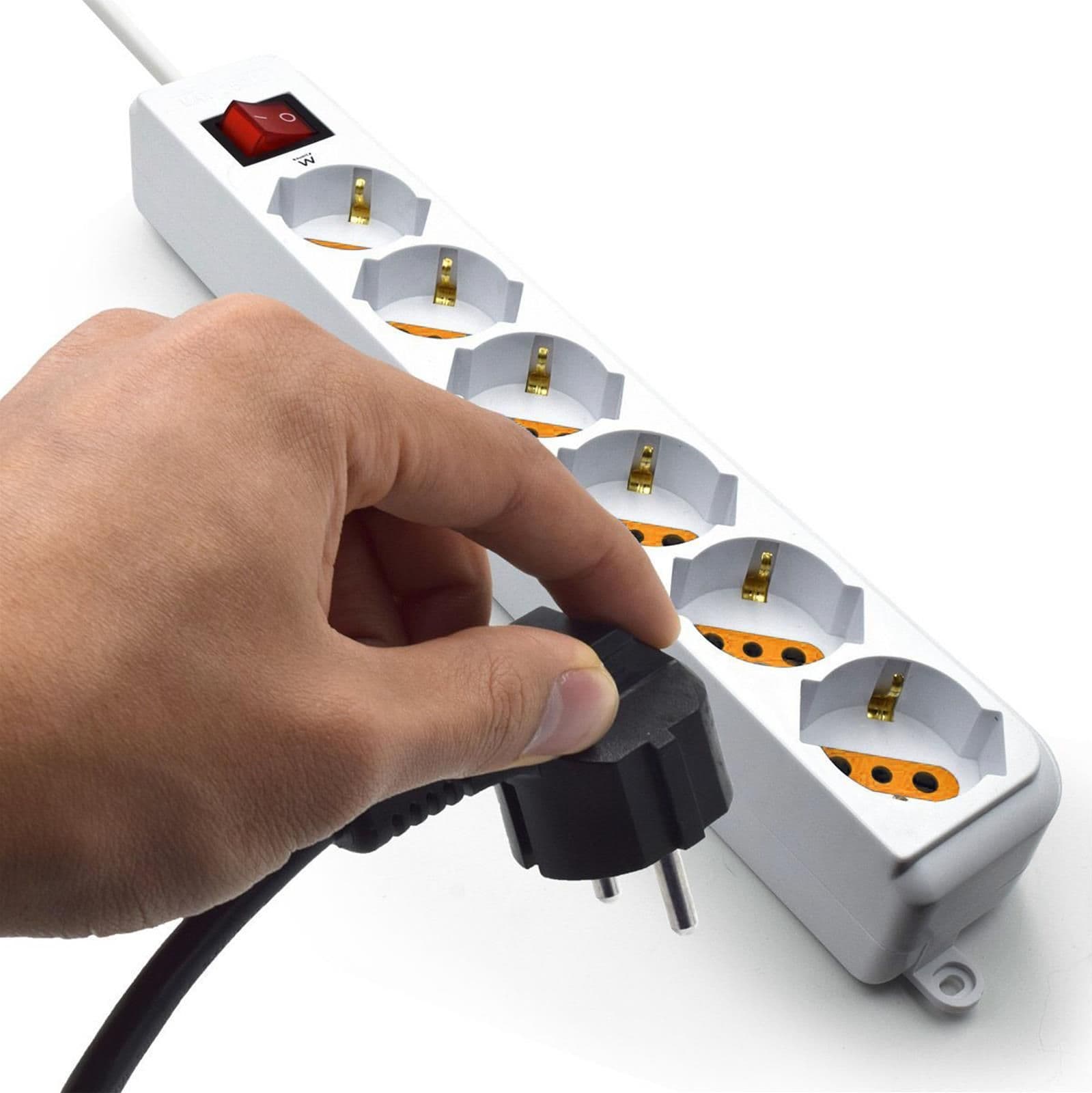 Multipresa ciabatta presa mobile 6 posti prese ciabatte elettrica multiprese elettriche - 2