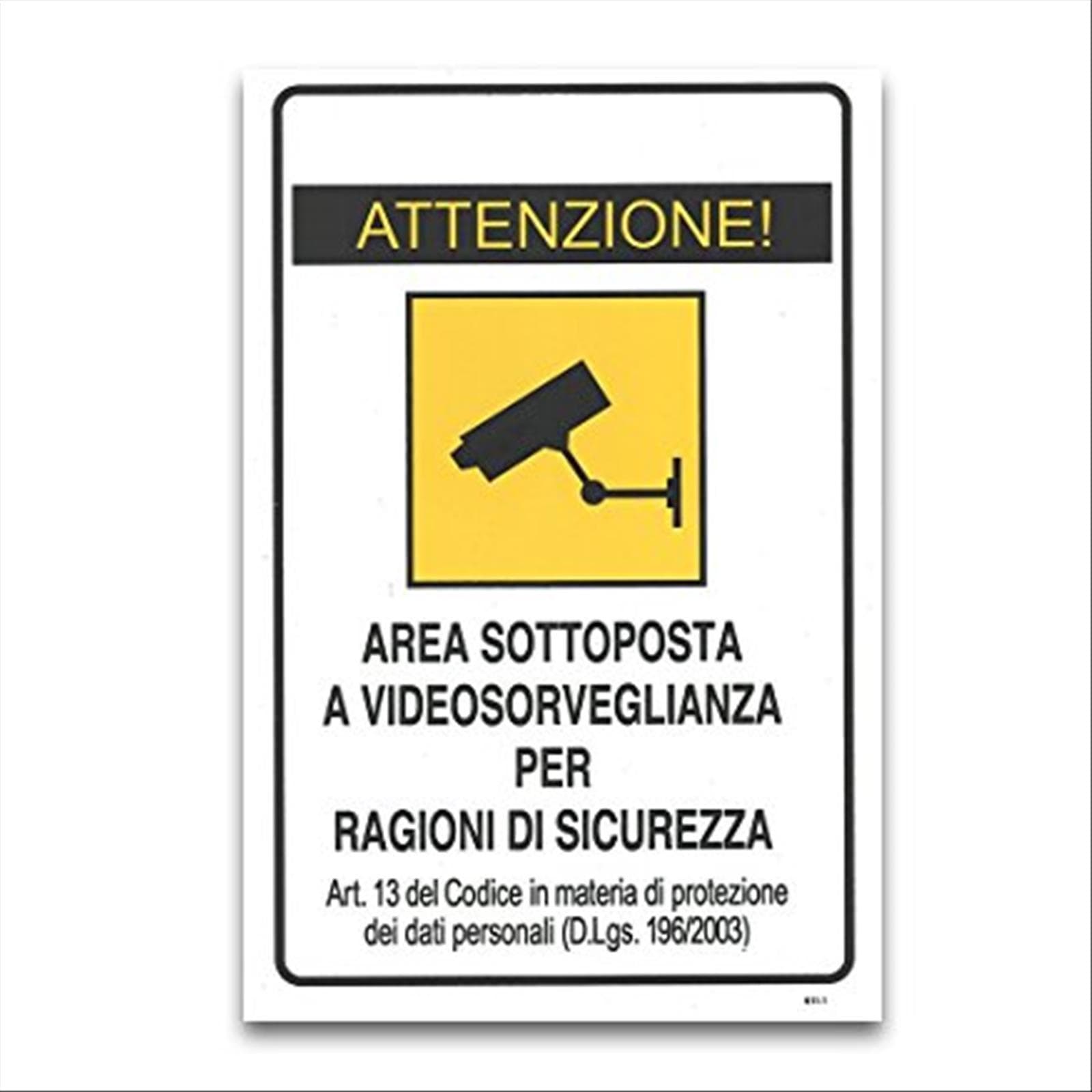 Pz 3 cartello targa area videosorvegliata sottoposta a videosorveglianza cm 20x30 segnale - 2