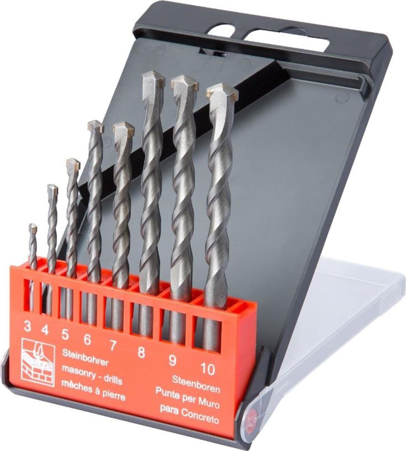 Kit 8 punte per cemento in acciaio testa tungsteno con custodia per trapano avvitatore - 3