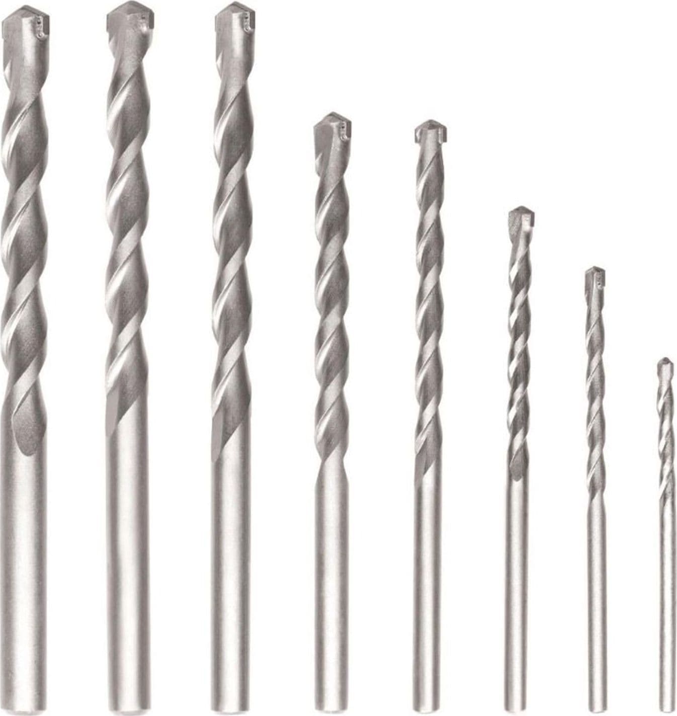 Kit 8 punte per cemento in acciaio testa tungsteno con custodia per trapano avvitatore - 2
