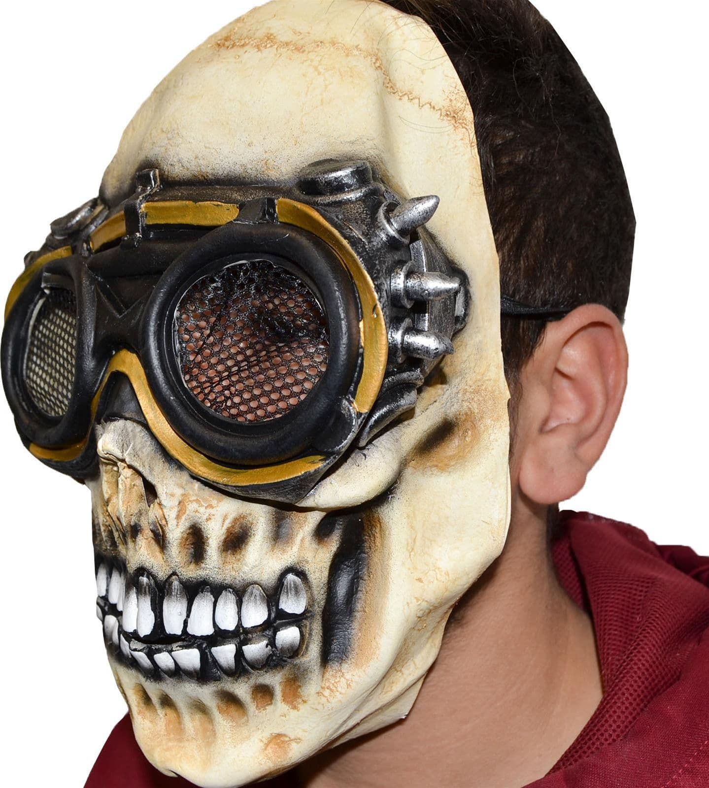 Maschera in lattice realistica mostro teschio con occhiali per carnevale e halloween - 2