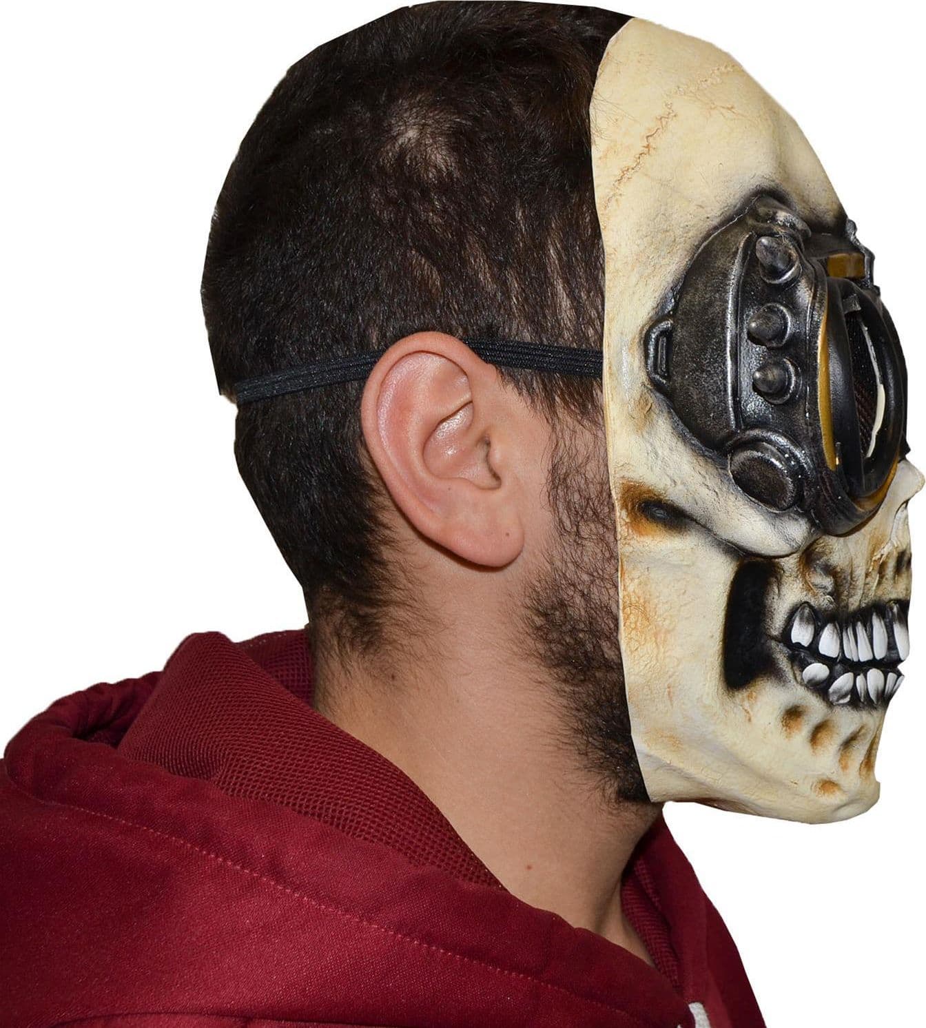 Maschera in lattice realistica mostro teschio con occhiali per carnevale e halloween - 4