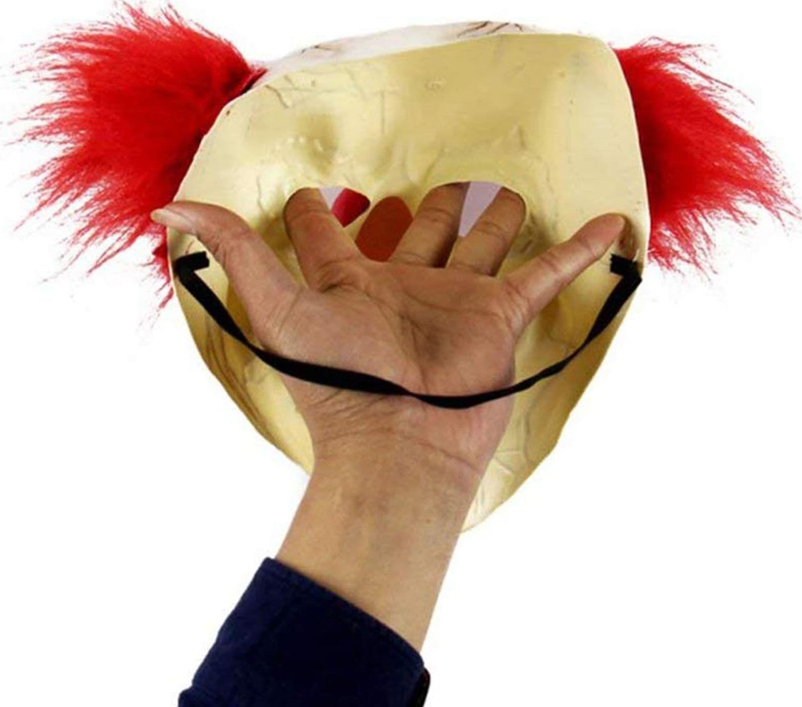 Maschera in lattice realistica pagliaccio con capelli rossi per carnevale e halloween - 5