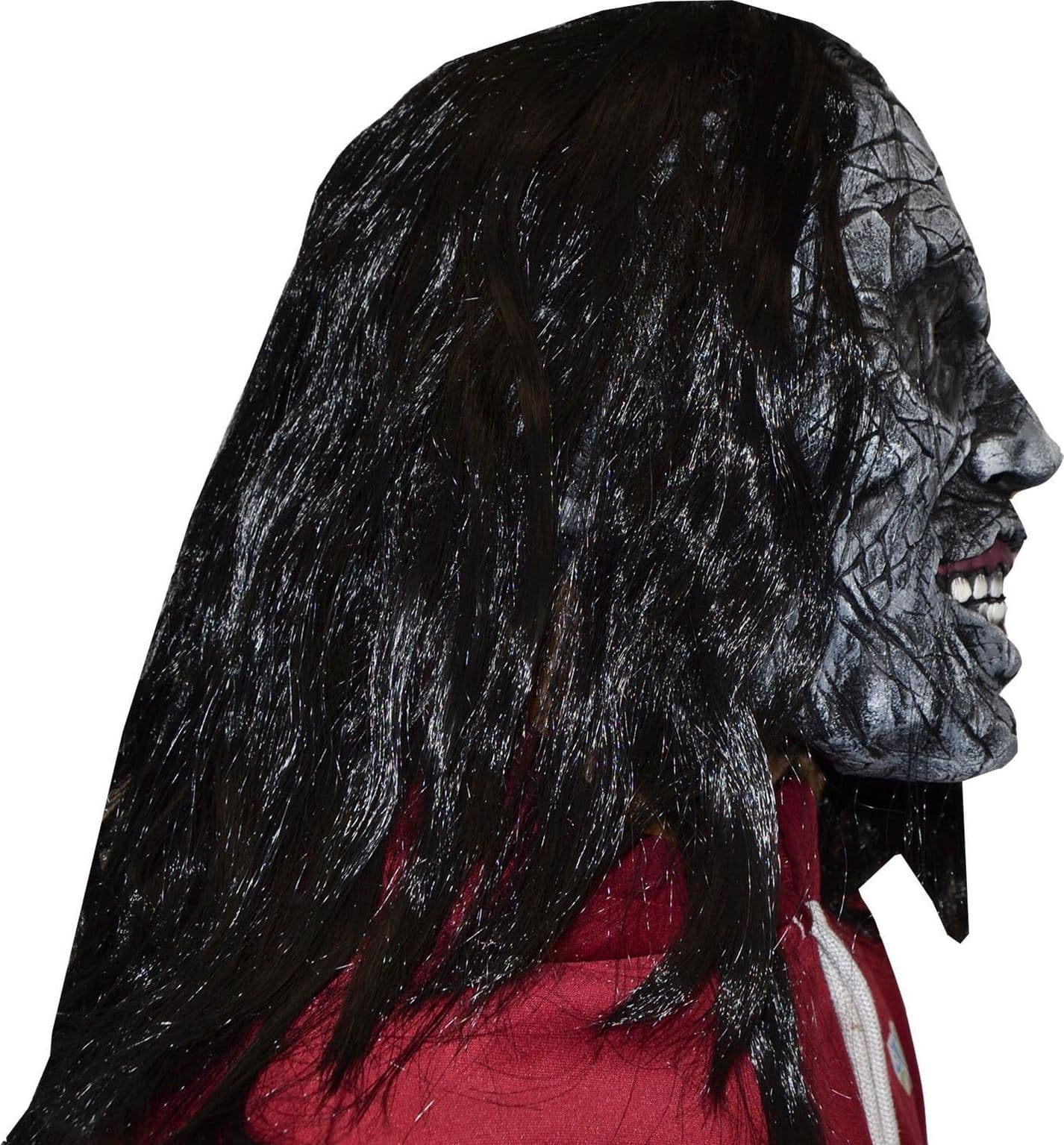 Maschera in lattice realistica mostro zombie con capelli per carnevale e halloween - 3