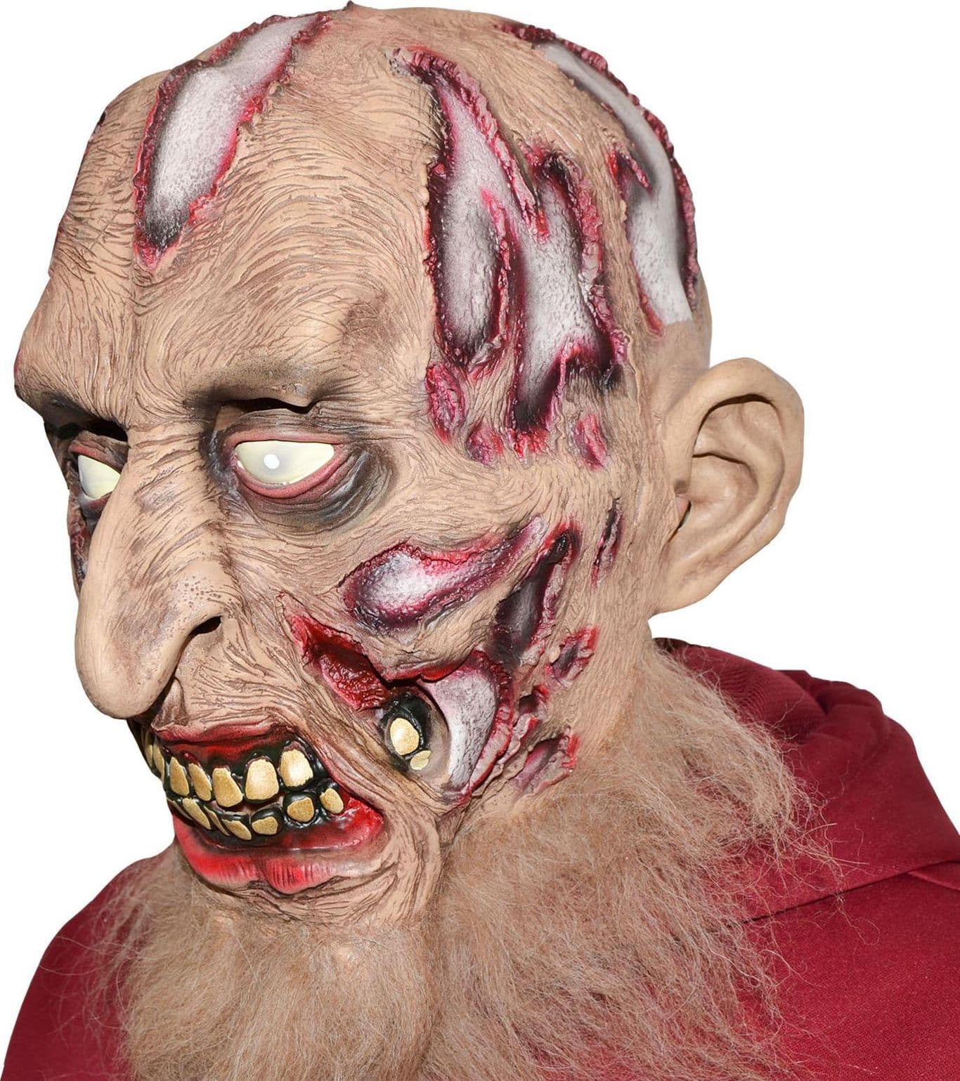 Maschera in lattice realistica mostro zombie con barba per carnevale e halloween - 5