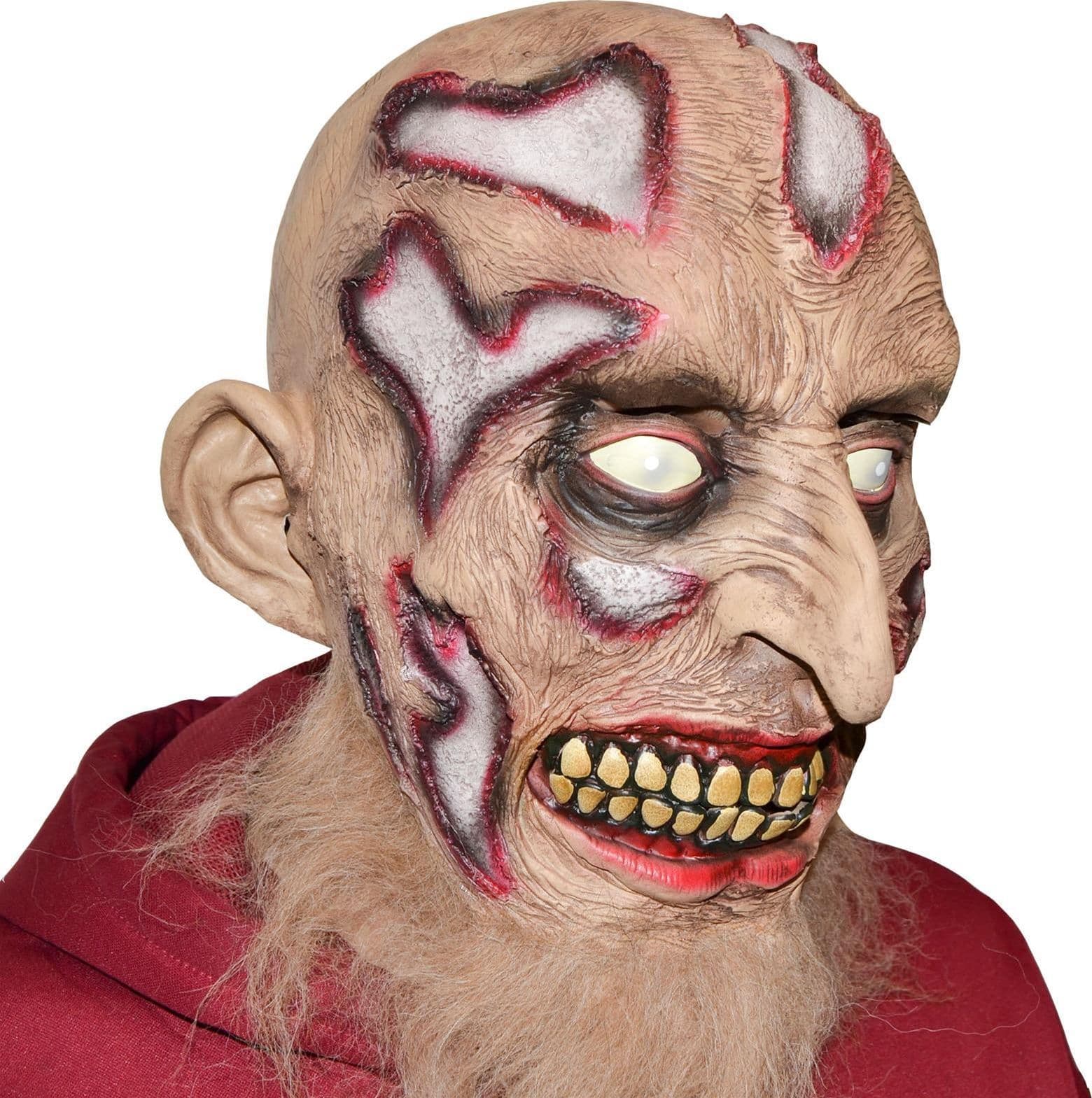 Maschera in lattice realistica mostro zombie con barba per carnevale e halloween - 3