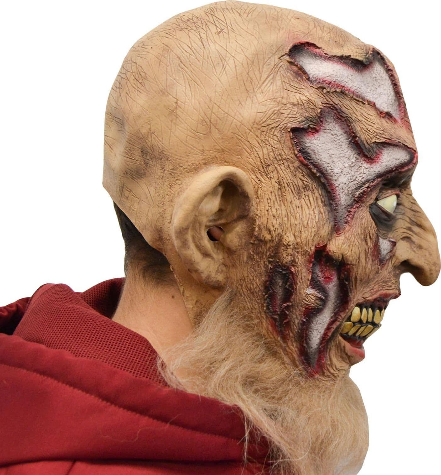 Maschera in lattice realistica mostro zombie con barba per carnevale e halloween - 4