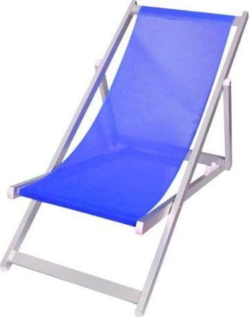 Sedia a sdraio in alluminio e Texilene Blu da giardino e piscina regolabile in 4 posizioni - 2