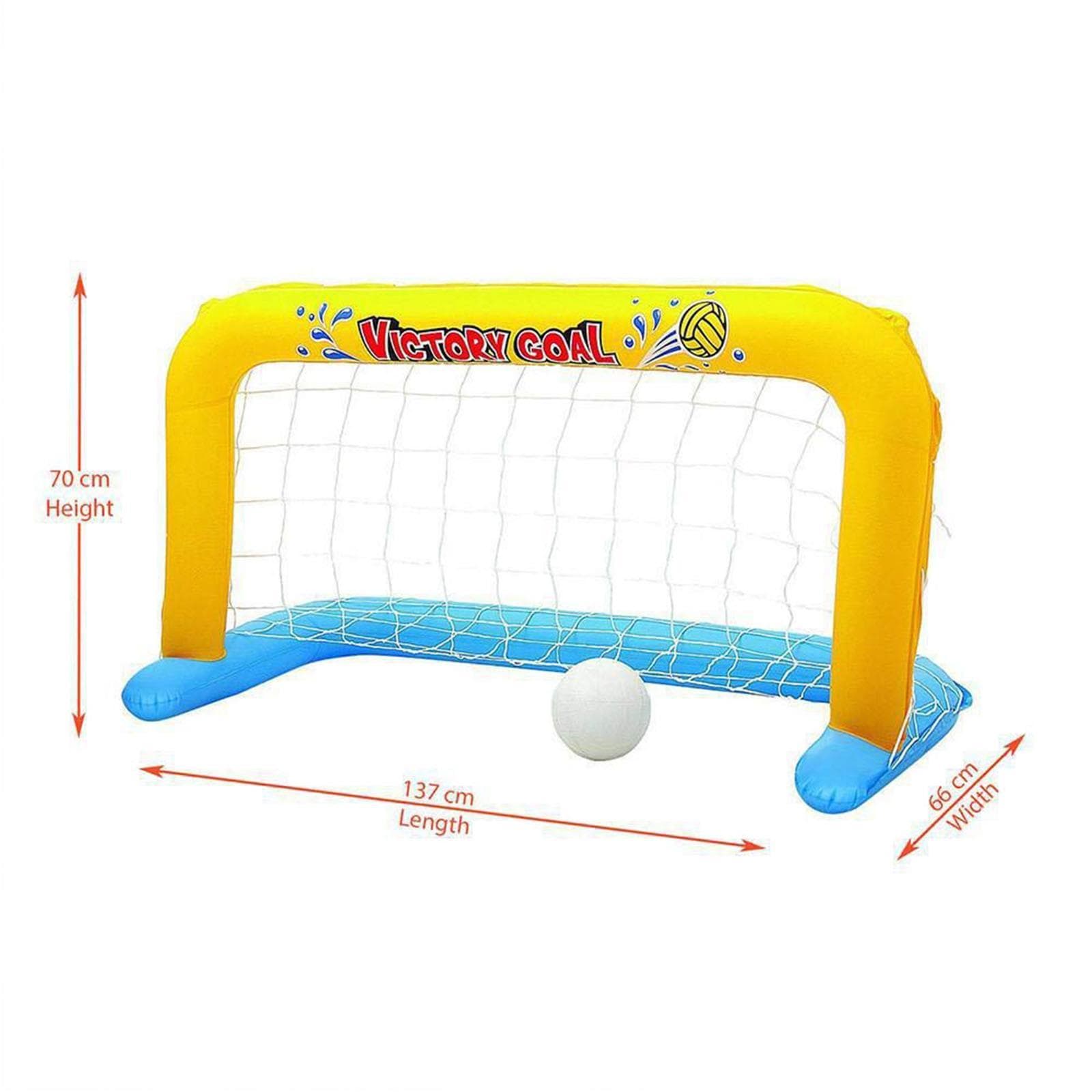 Set rete pallanuoto con palla gonfiabile per piscina 137 x 66 cm piscine giochi - 2