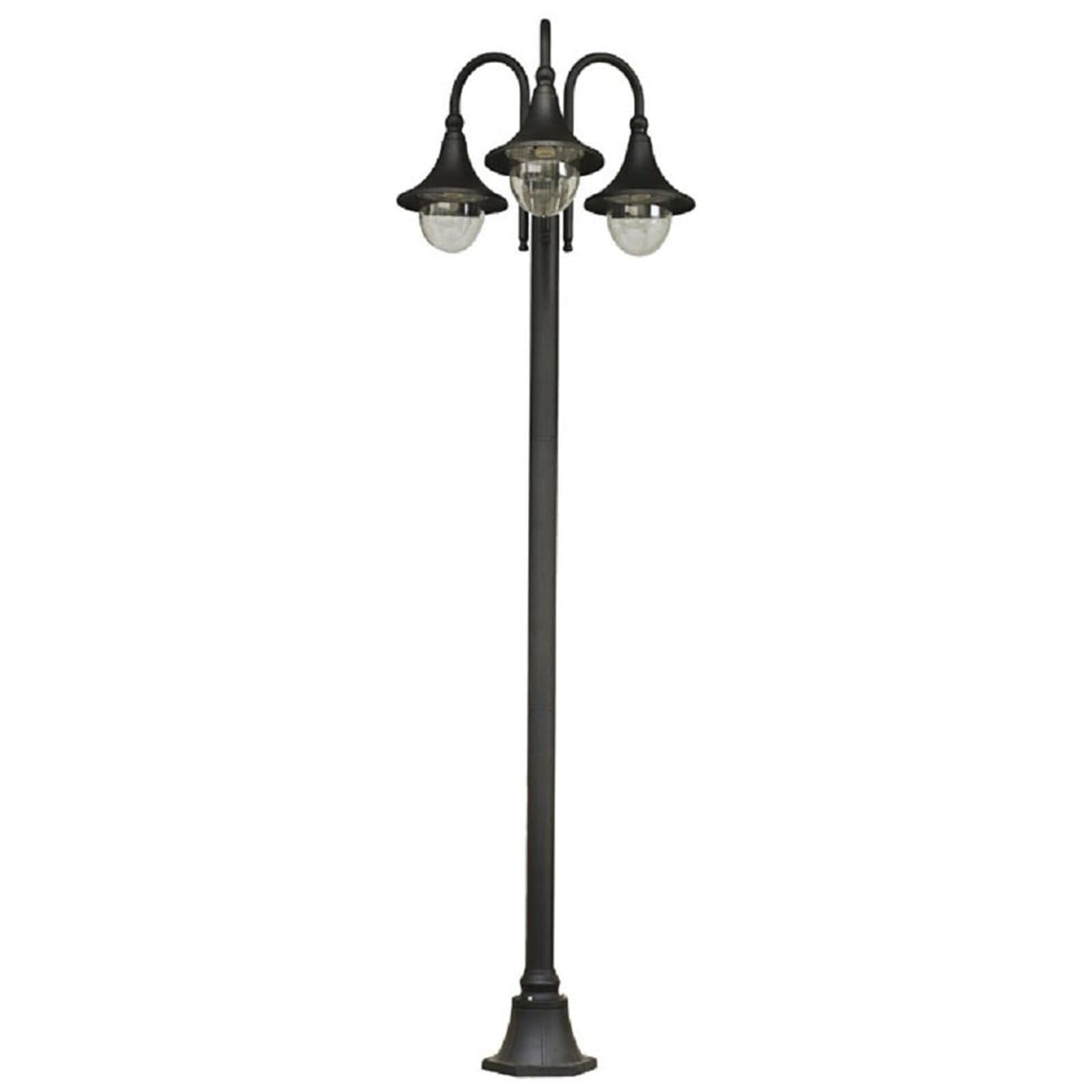 Lampione in alluminio galatea 3 luci cigno su palo cm 200 h illuminazione esterno - 2
