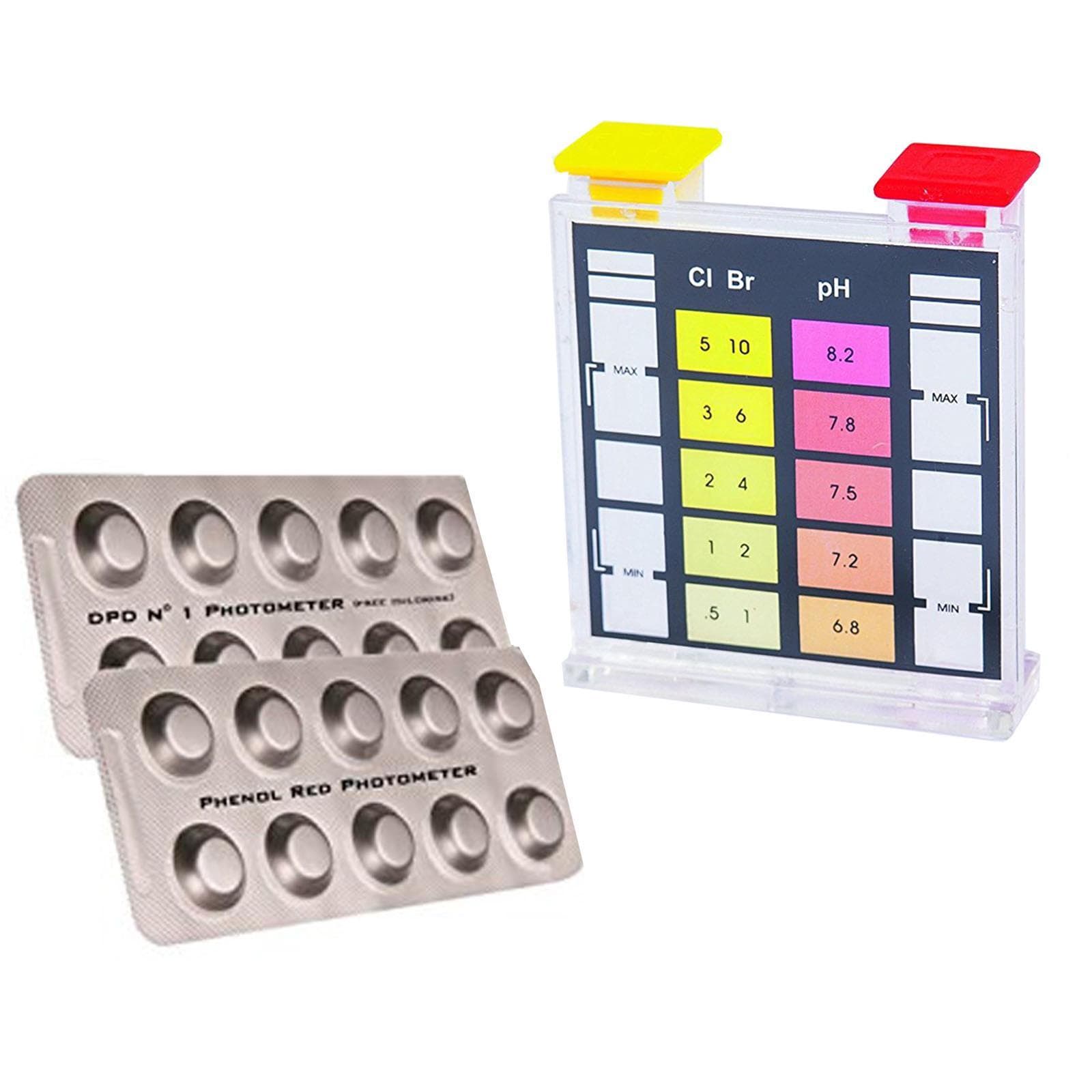 Kit completo per analisi piscina test con reagenti in pillole per ph e cloro - 2