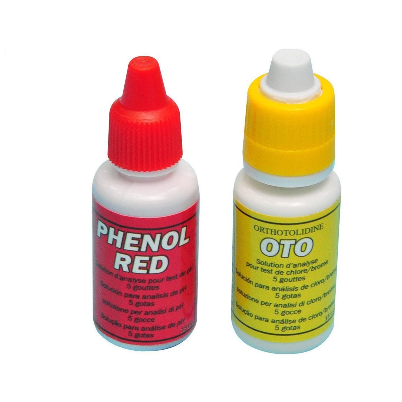Reagenti liquidi di ricambio per kit analisi piscina test per ph e cloro - 2