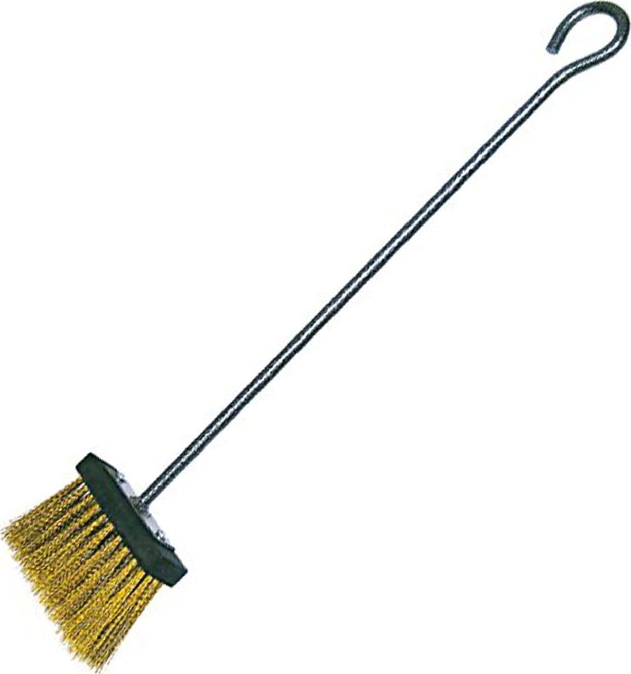 Spazzolino per stufa e camino h cm 55 setole in ottone pesante scopa in metallo - 2