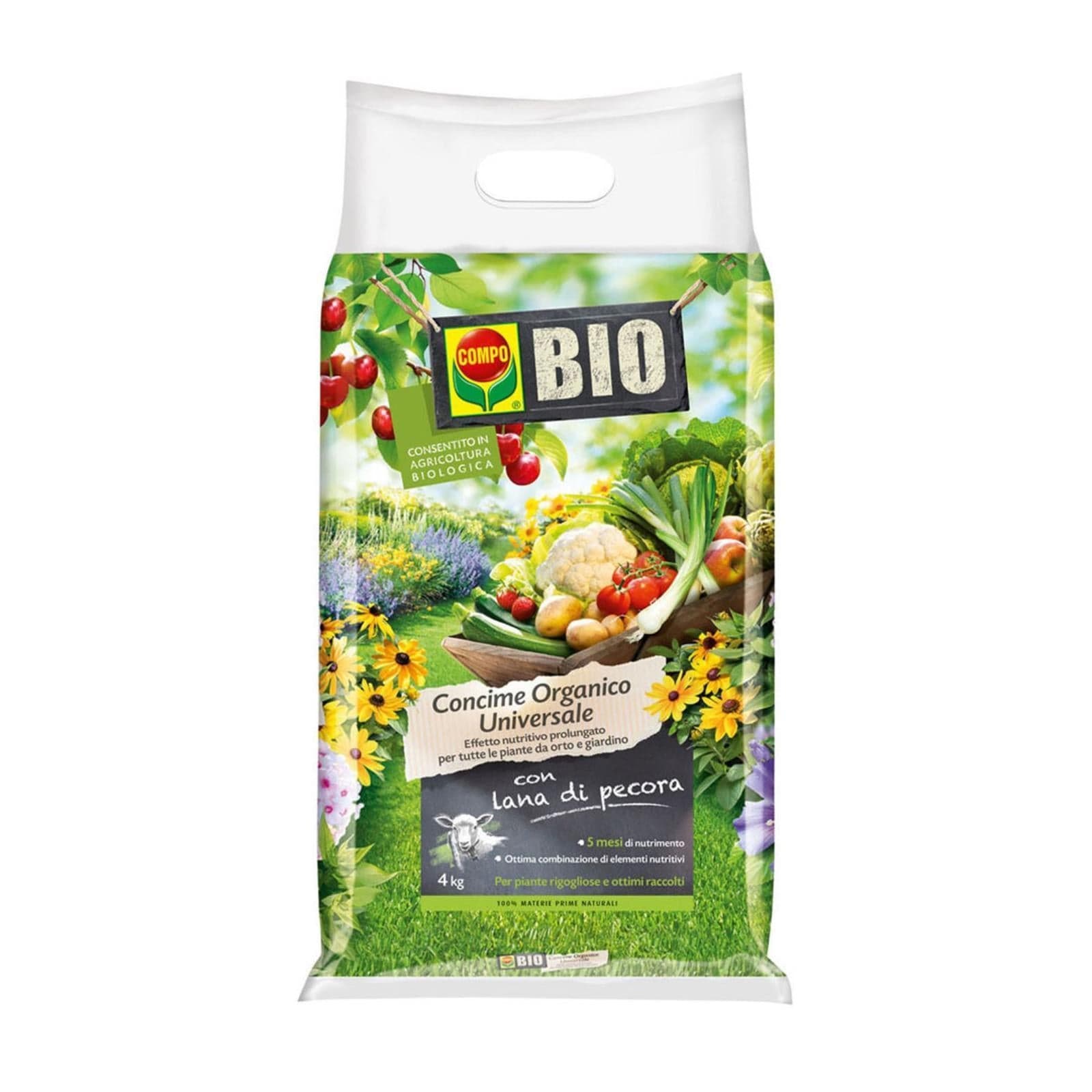 Concime Universale Organico Biologico per piante da orto e giardino con lana di pecora 4 kg - 3