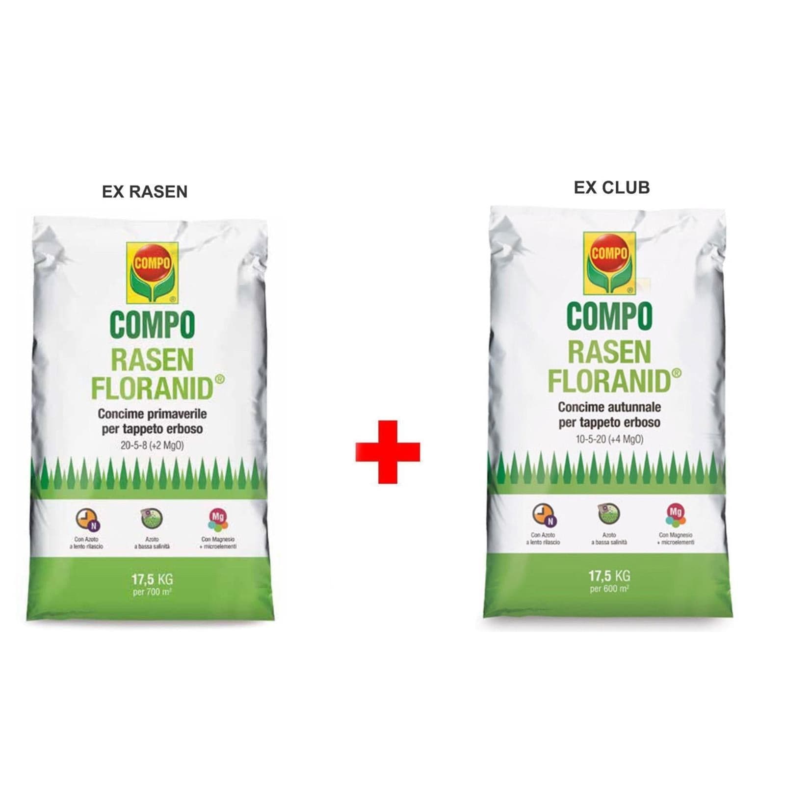 Compo floranid autunnale ex club + floranid primaverile tappeti erbosi kg. 17,5 rasen - 2