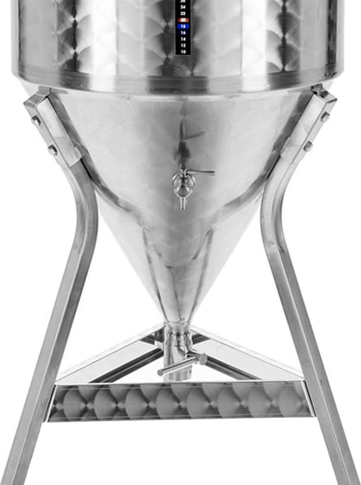 Fermentatore inox professionale per birra artigianale, Tronco conico 60° con tappo a pressione - 3