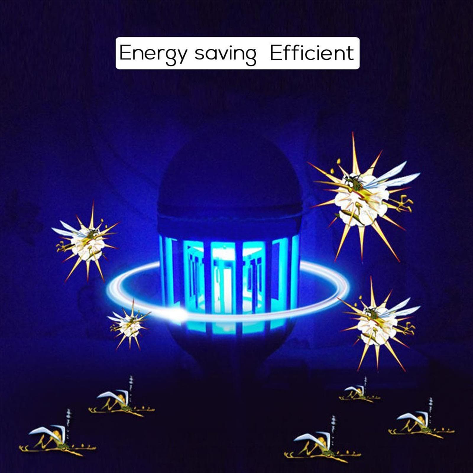 Lampadina elettro sterminatore per zanzare ed insetti zanzariera elettrica a led UV 45 mtq - 3