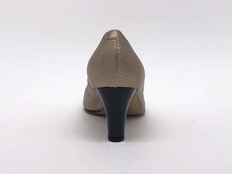 DONNA SOFT Décolleté spuntato in vernice nera e pelle oro 7245A - 4