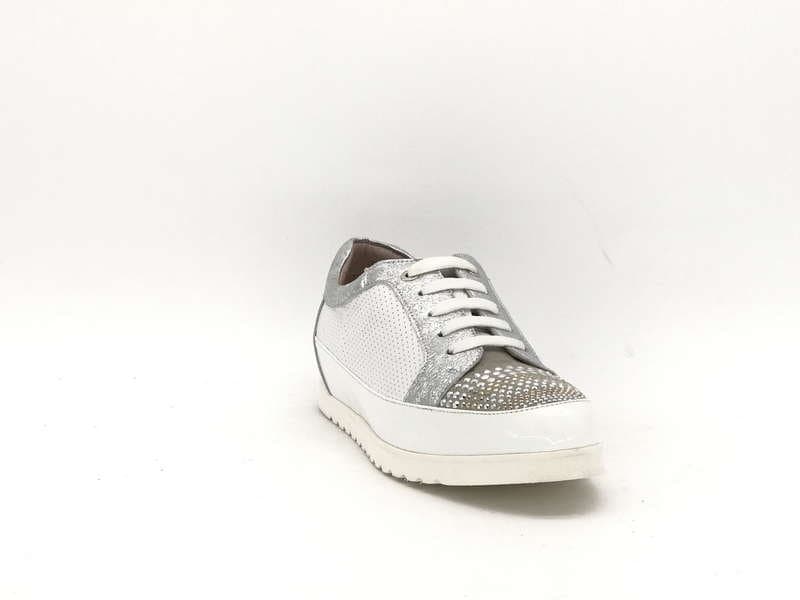 Donna Soft sneakers donna bianco argento con inserti laminati - 3