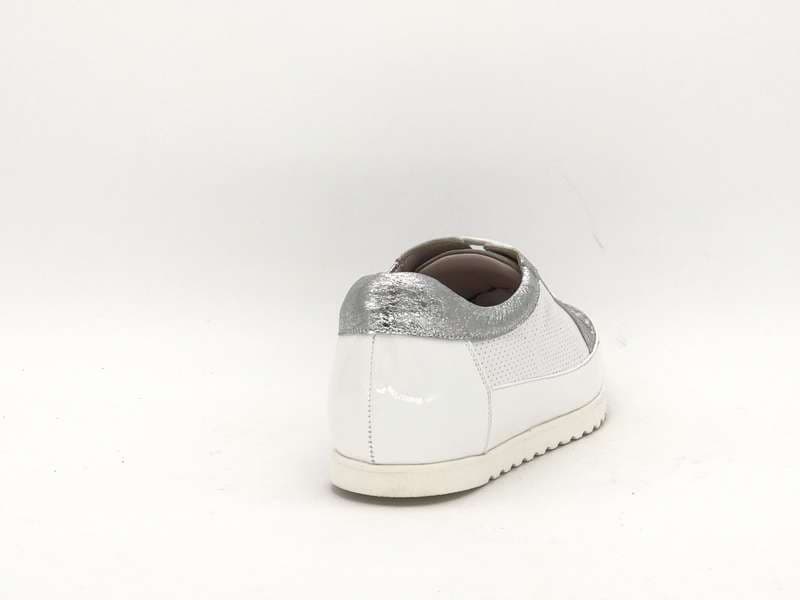 Donna Soft sneakers donna bianco argento con inserti laminati - 4
