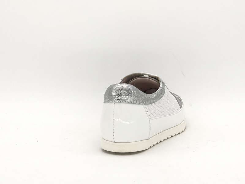 Donna Soft sneakers donna bianco argento con inserti laminati - 4