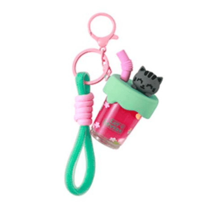 i-Total - PORTACHIAVI BUBBLE TEA GATTINO GRIGIO -(XL3079)