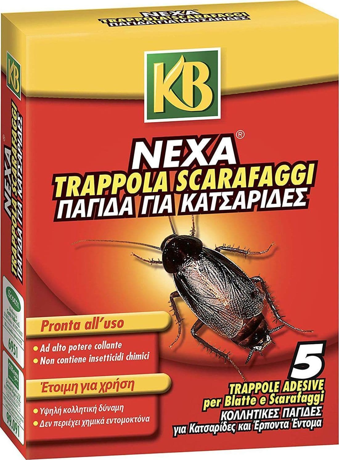 Trappole adesiva per blatte e scarafaggi esca con colla da interno ed esterno 5 pezzi - 2
