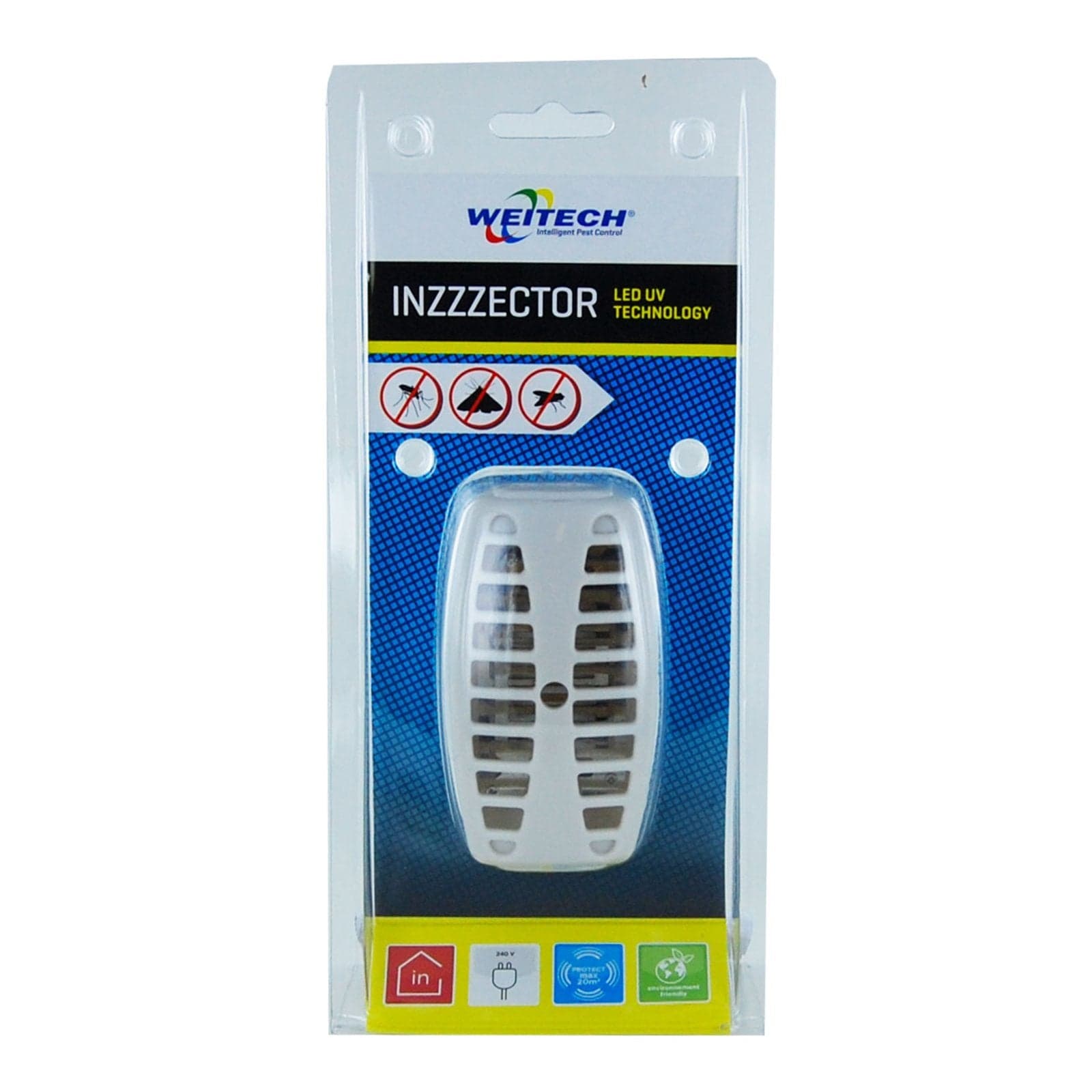 Elettro sterminatore per zanzare ed insetti zanzariera elettrica a led UV con presa da muro 20 mtq - 2