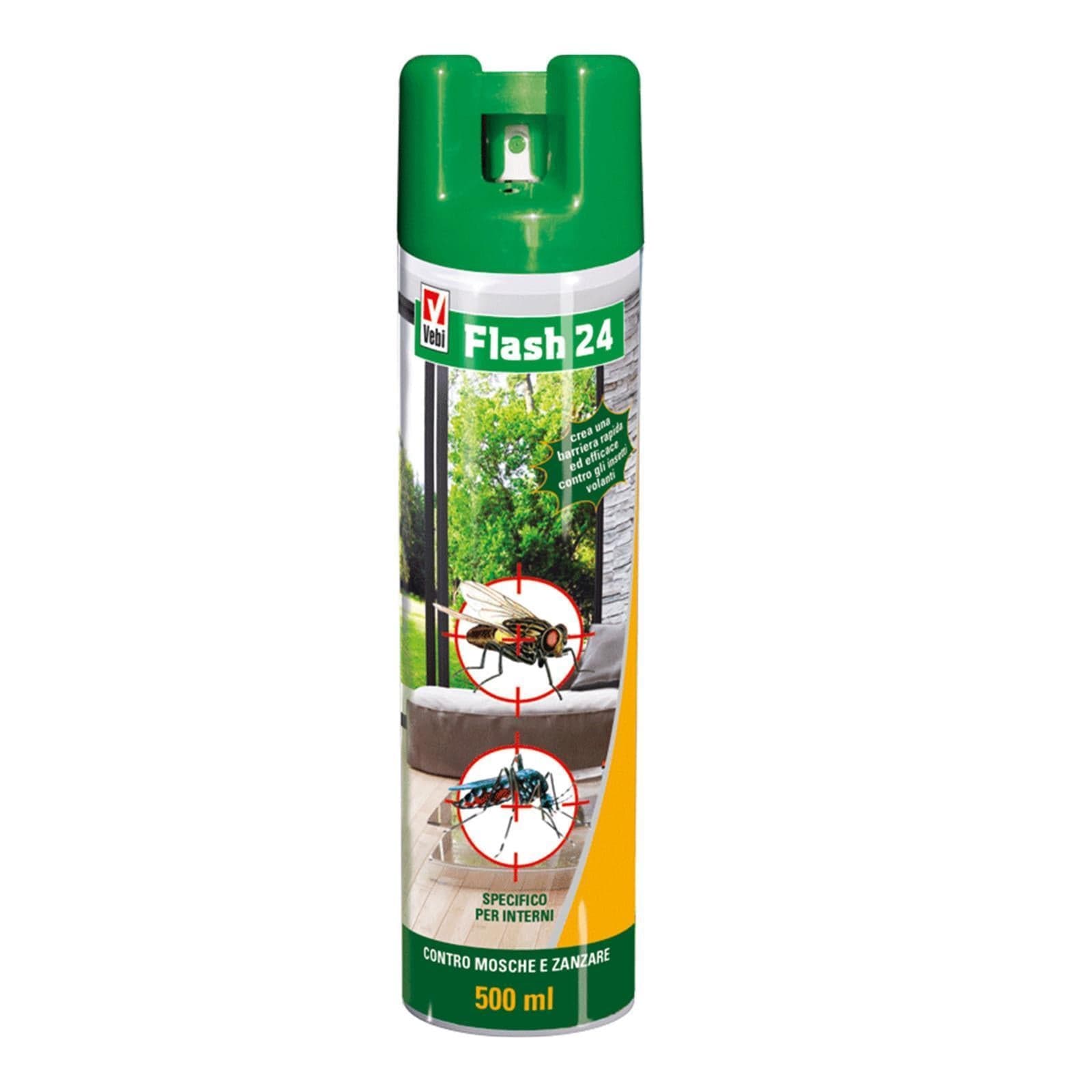 Insetticida areosol "Flasch 24" insetti volanti, zanzare mosche da interno per casa e ufficio 500 ml - 2